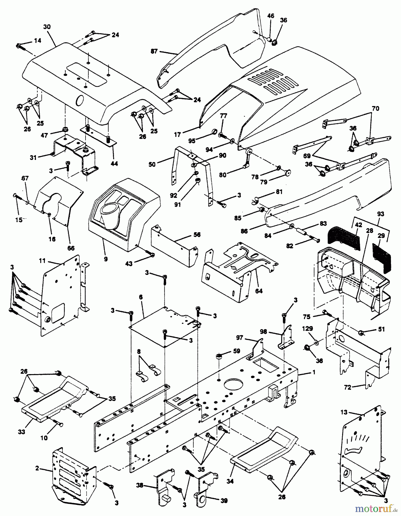  Husqvarna Rasen und Garten Traktoren YTH 180 (954002761) (HC18VH42A) - Husqvarna Yard Tractor (1994-10 & After) Chassis And Enclosures