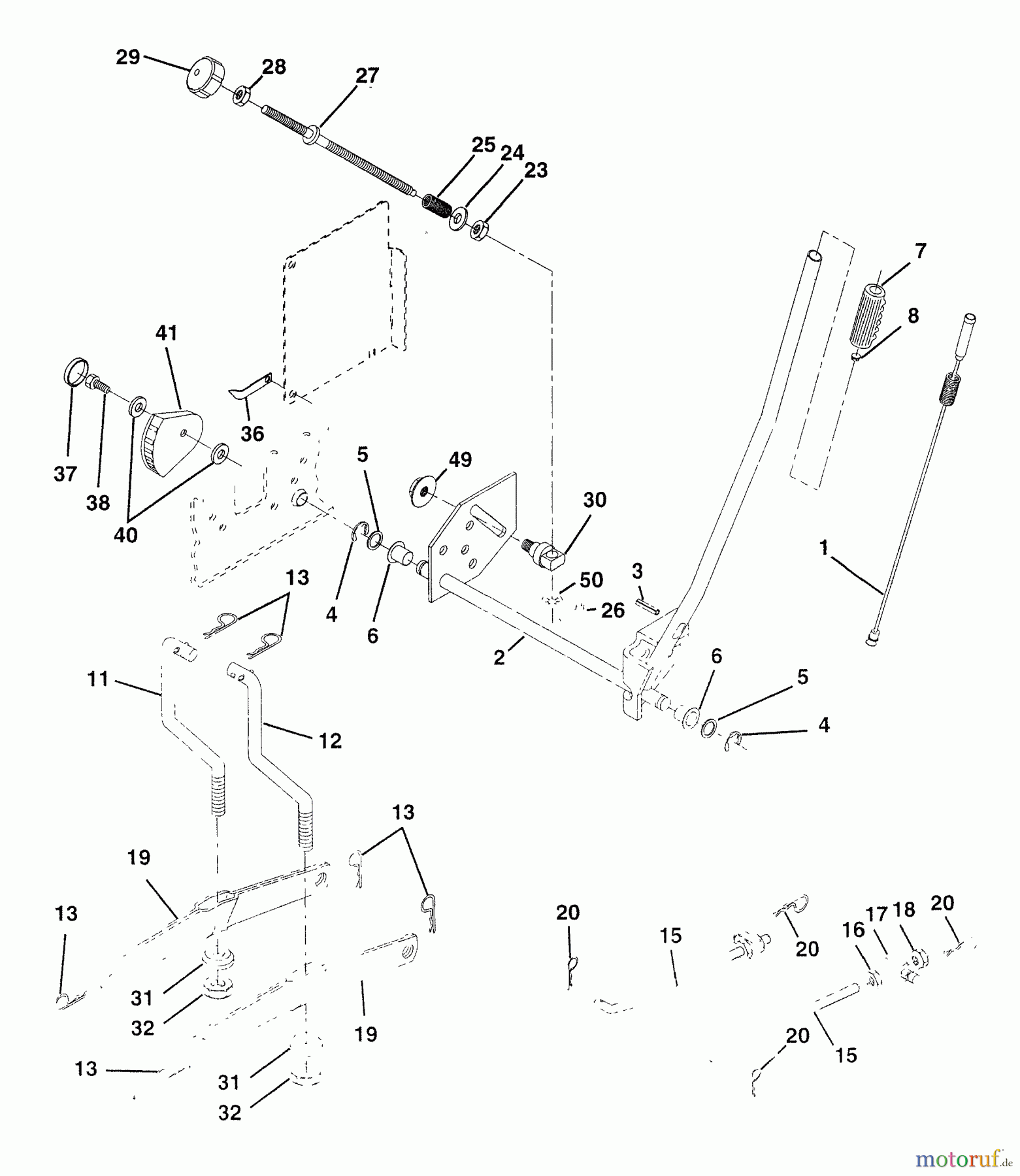 Husqvarna Rasen und Garten Traktoren YTH 180 (954140010) (HCYTH180C) - Husqvarna Yard Tractor (1997-01 to 1997-10) Mower Lift