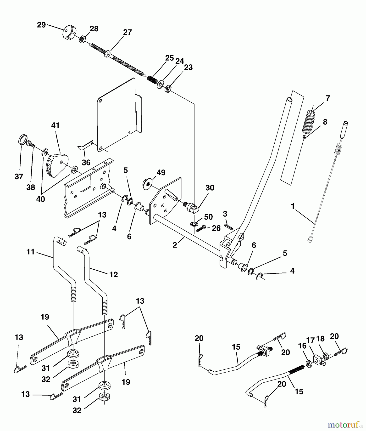 Husqvarna Rasen und Garten Traktoren YTH 180 (954140010) (HCYTH180E) - Husqvarna Yard Tractor (1997-11 & After) Mower Lift