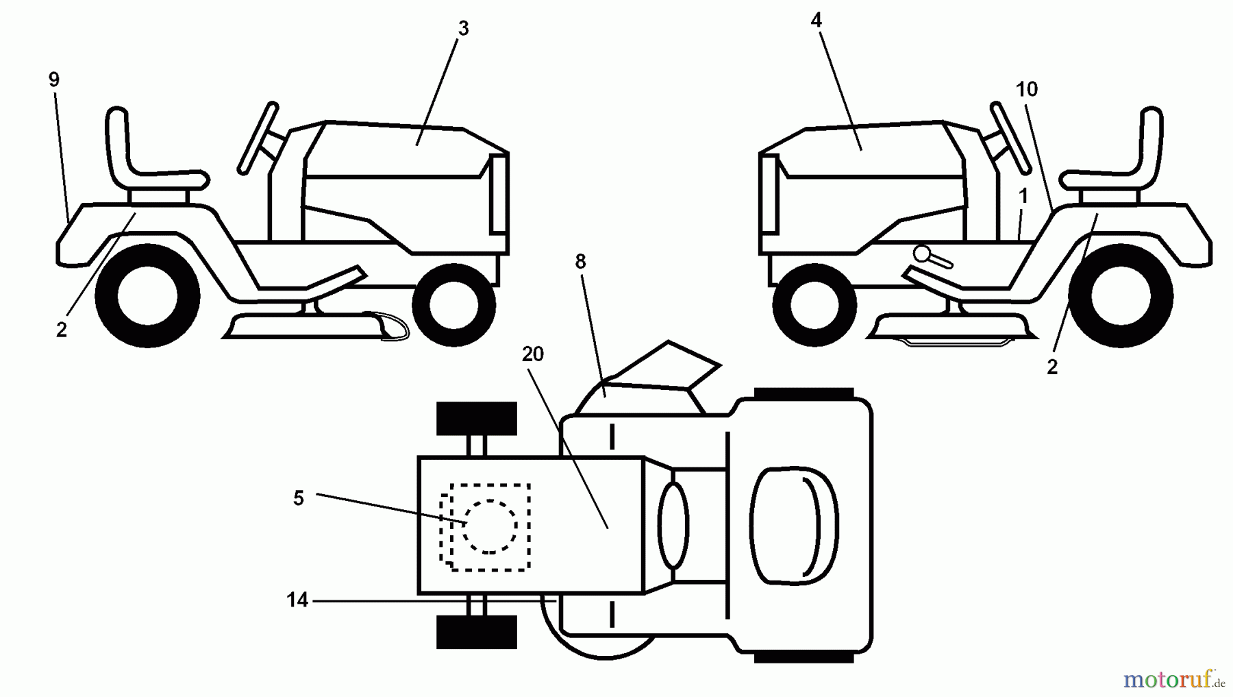 Husqvarna Rasen und Garten Traktoren YTH 180 (954140010E) - Husqvarna Yard Tractor (1998-06 & After) Decals