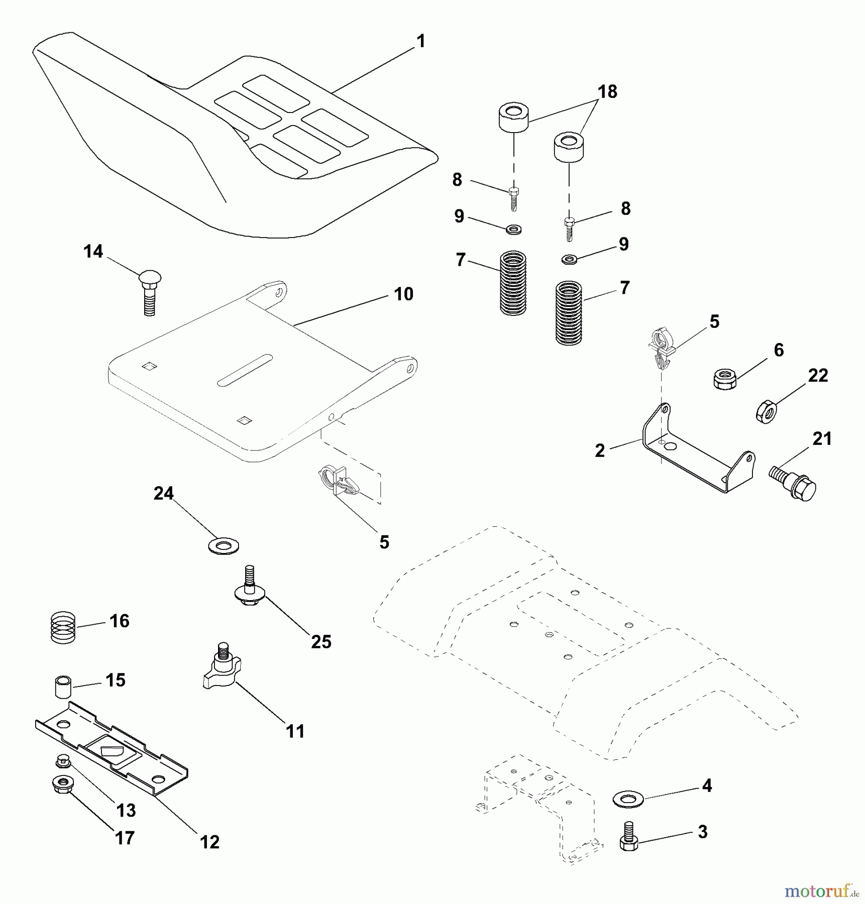 Husqvarna Rasen und Garten Traktoren YTH 180 (954140109A) - Husqvarna Yard Tractor (1999-10 & After) Seat Assembly