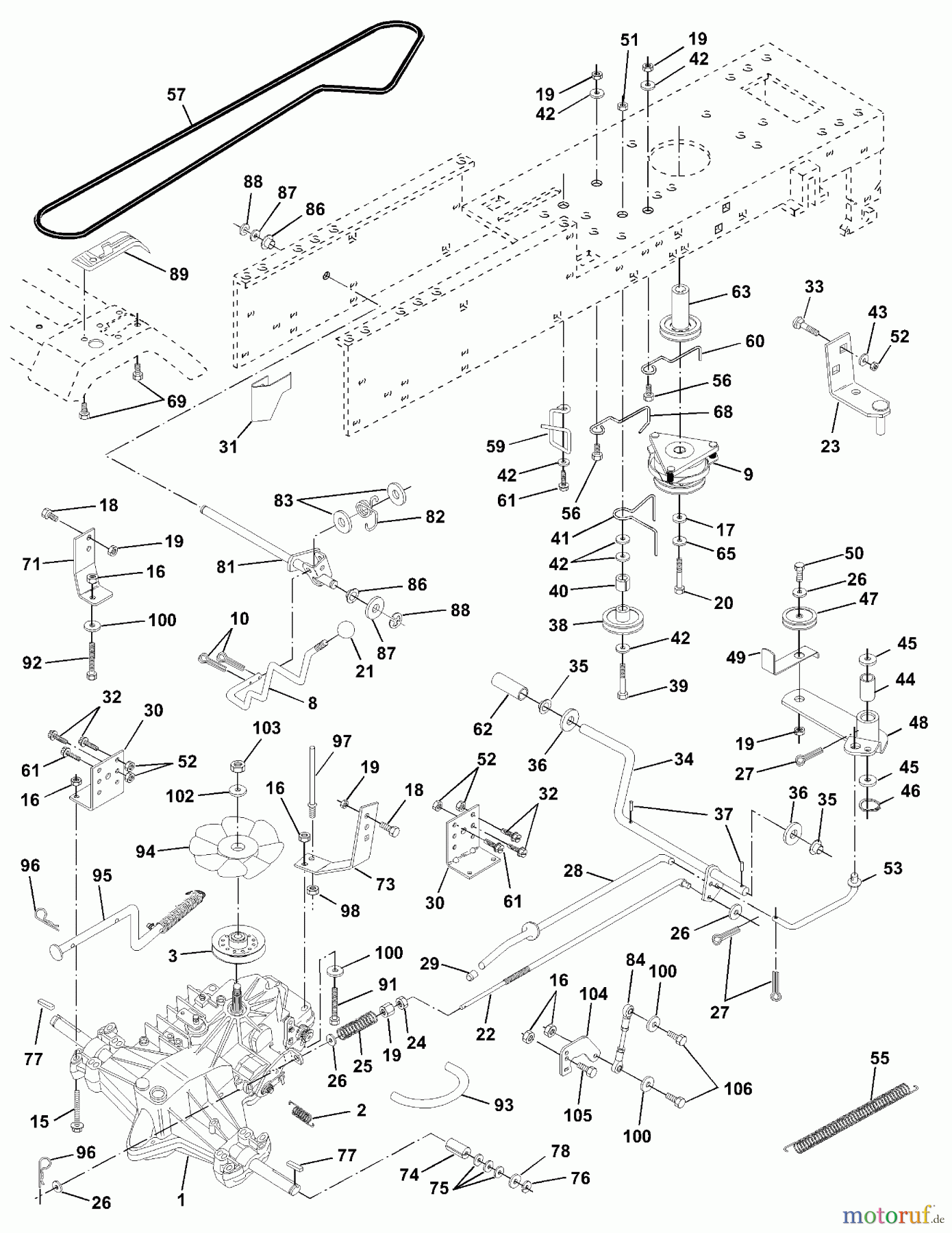 Husqvarna Rasen und Garten Traktoren YTH 180 (954830145A) - Husqvarna Yard Tractor (1995-10 & After) Drive