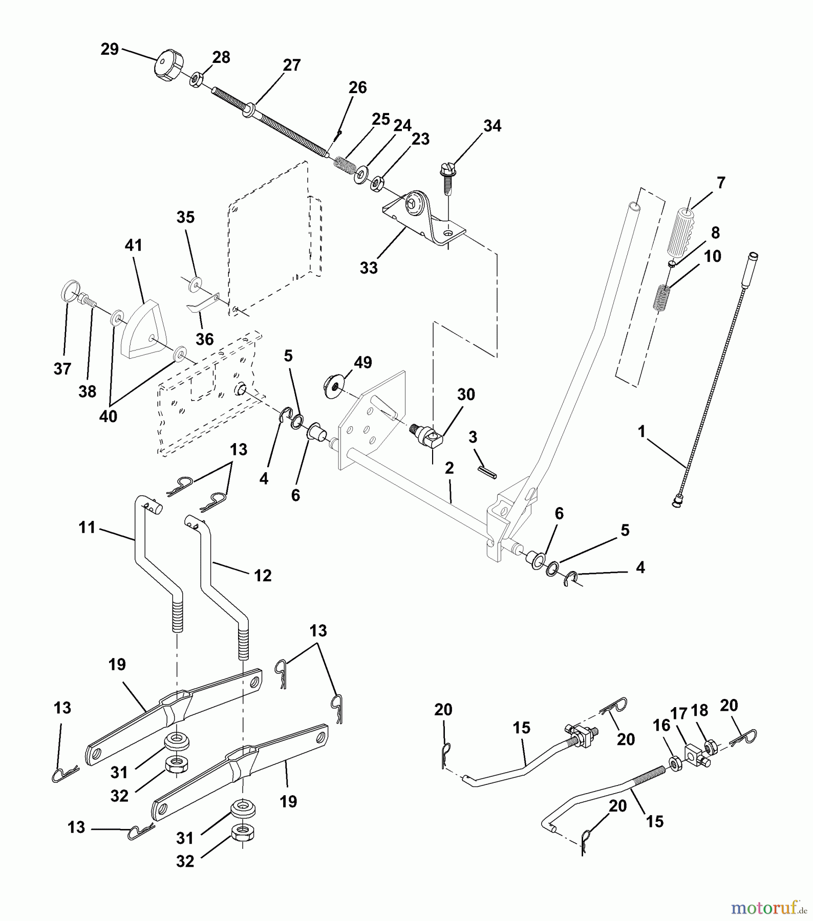 Husqvarna Rasen und Garten Traktoren YTH 180 (954830145B) - Husqvarna Yard Tractor (1996-03 & After) Mower Lift