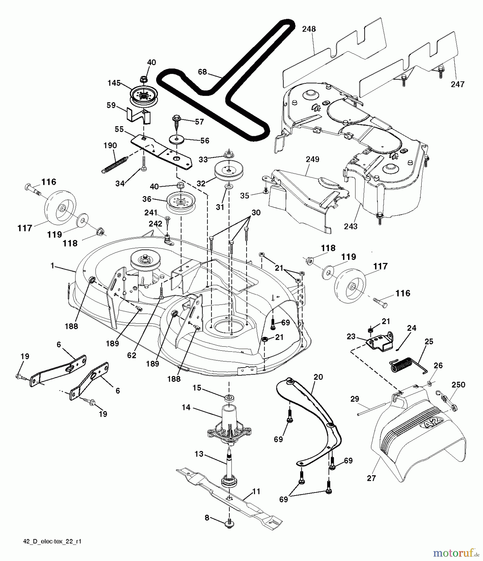 Husqvarna Rasen und Garten Traktoren YTH 184T (96041024700) - Husqvarna Yard Tractor (2011-12 & After) MOWER DECK / CUTTING DECK