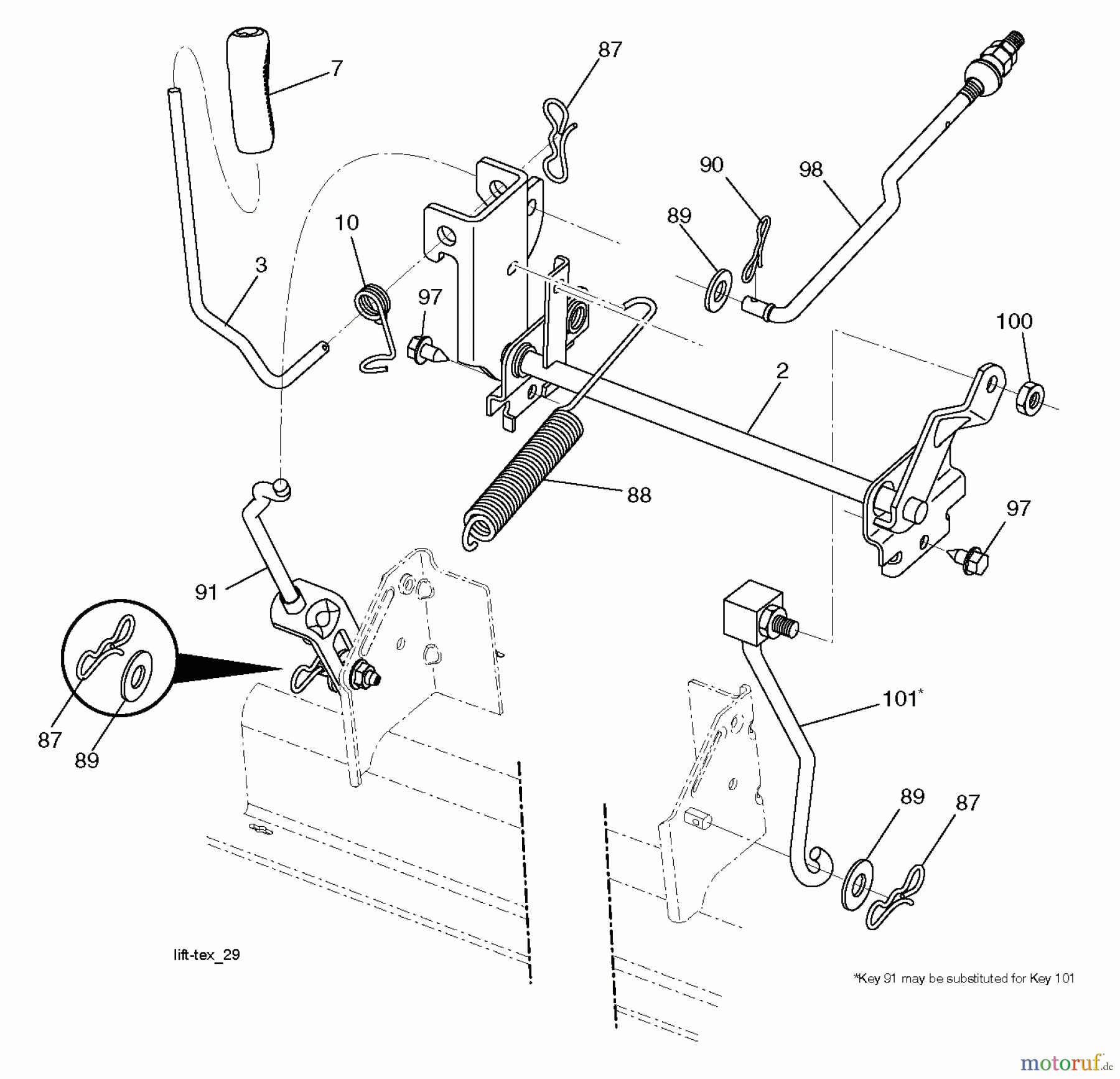 Husqvarna Rasen und Garten Traktoren YTH 184T (96041024700) - Husqvarna Yard Tractor (2011-12 & After) MOWER LIFT / DECK LIFT