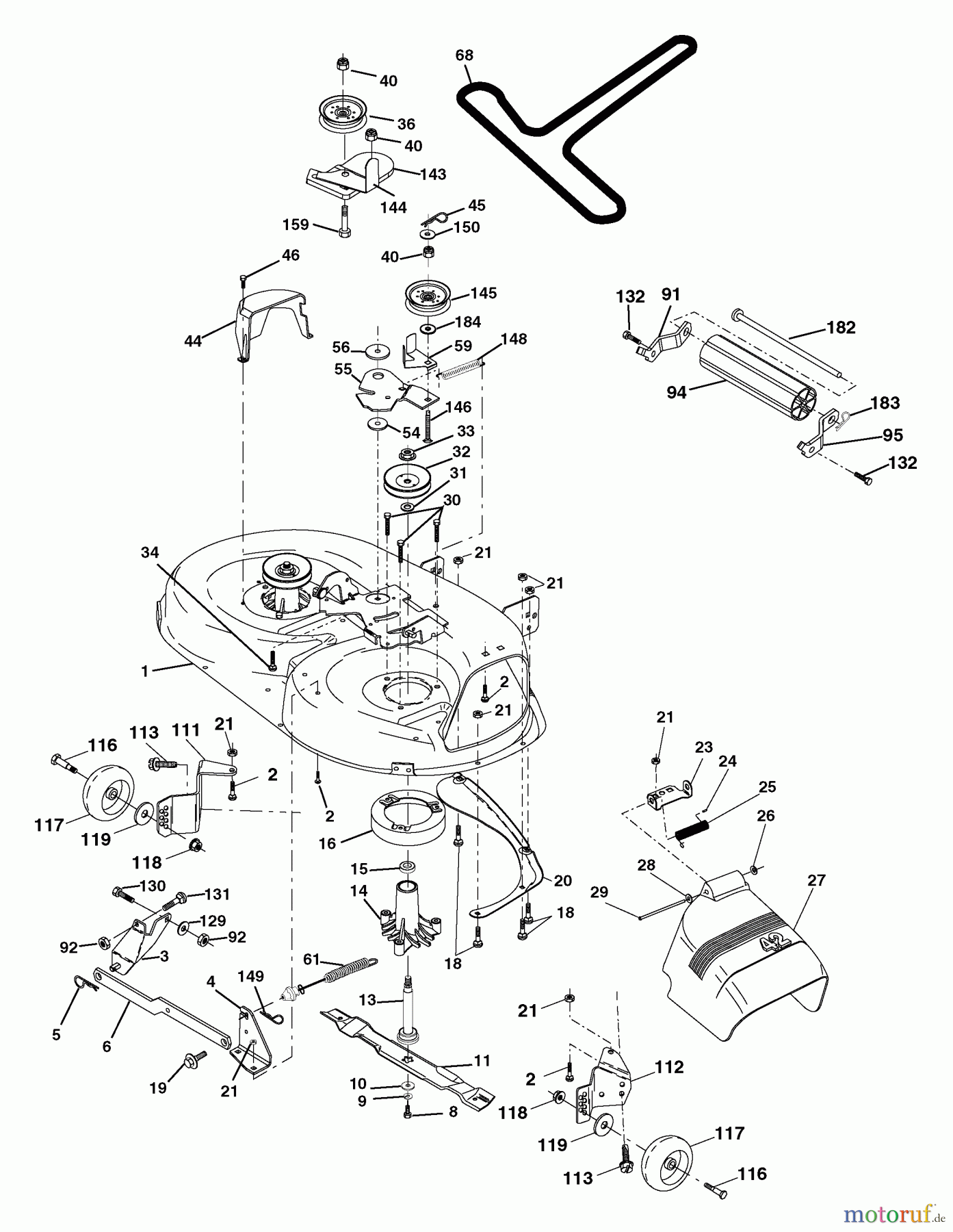 Husqvarna Rasen und Garten Traktoren YTH 18542 (960130002) (917.279060) - Husqvarna Yard Tractor (2005-03 & After) (Sears Craftsman) Mower Deck