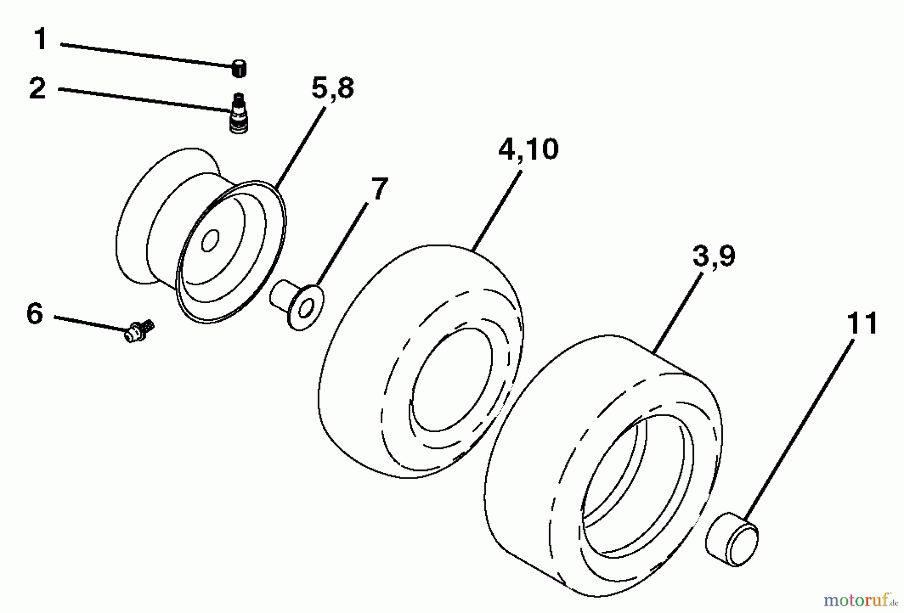 Husqvarna Rasen und Garten Traktoren YTH 18542 (960130002) (917.279060) - Husqvarna Yard Tractor (2005-03 & After) (Sears Craftsman) Wheel & Tires
