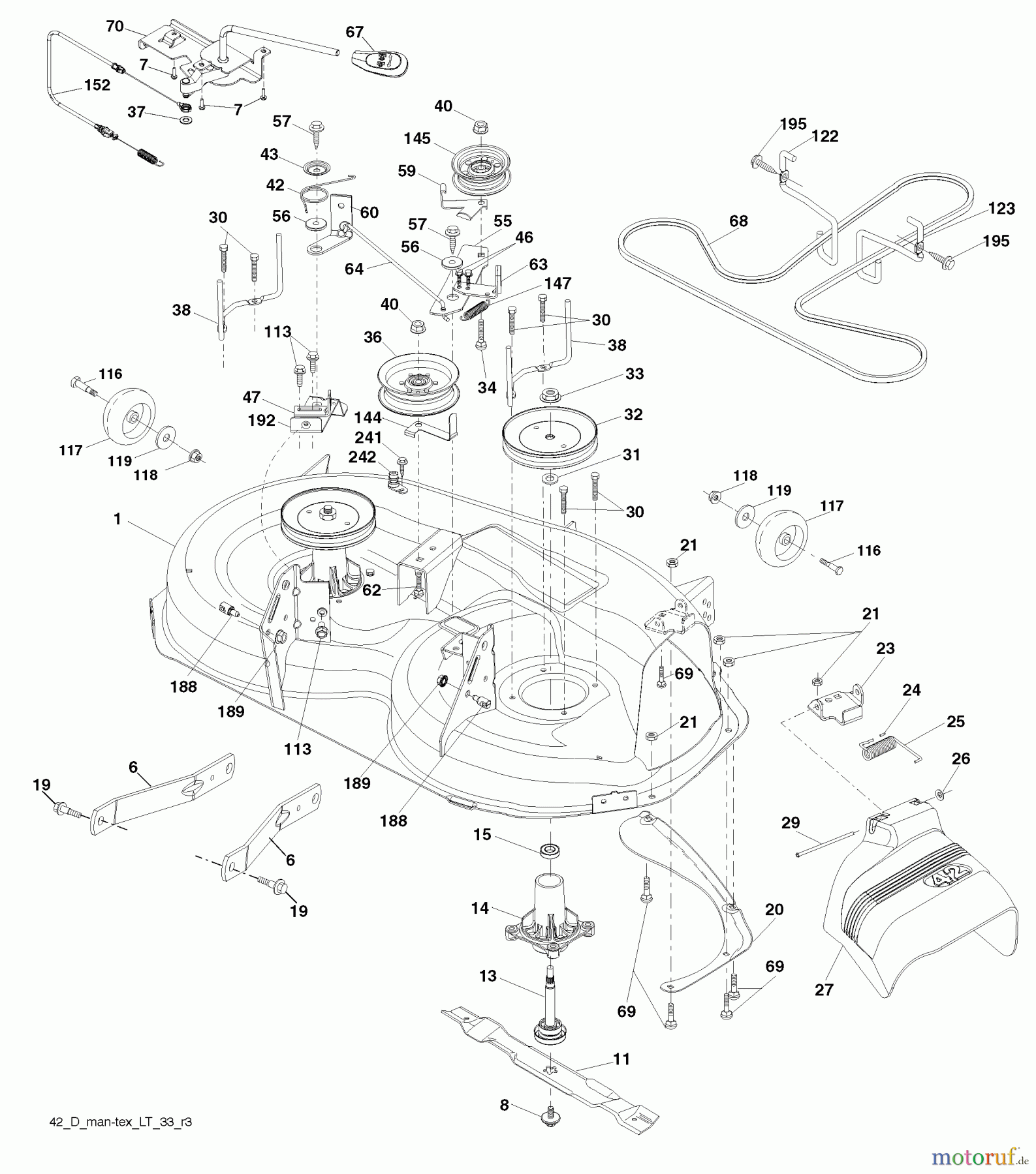 Husqvarna Rasen und Garten Traktoren YTH 2042 (917.289610) - Husqvarna Yard Tractor (SEARS) (2010-05 & After) (Sears Craftsman) Mower Deck