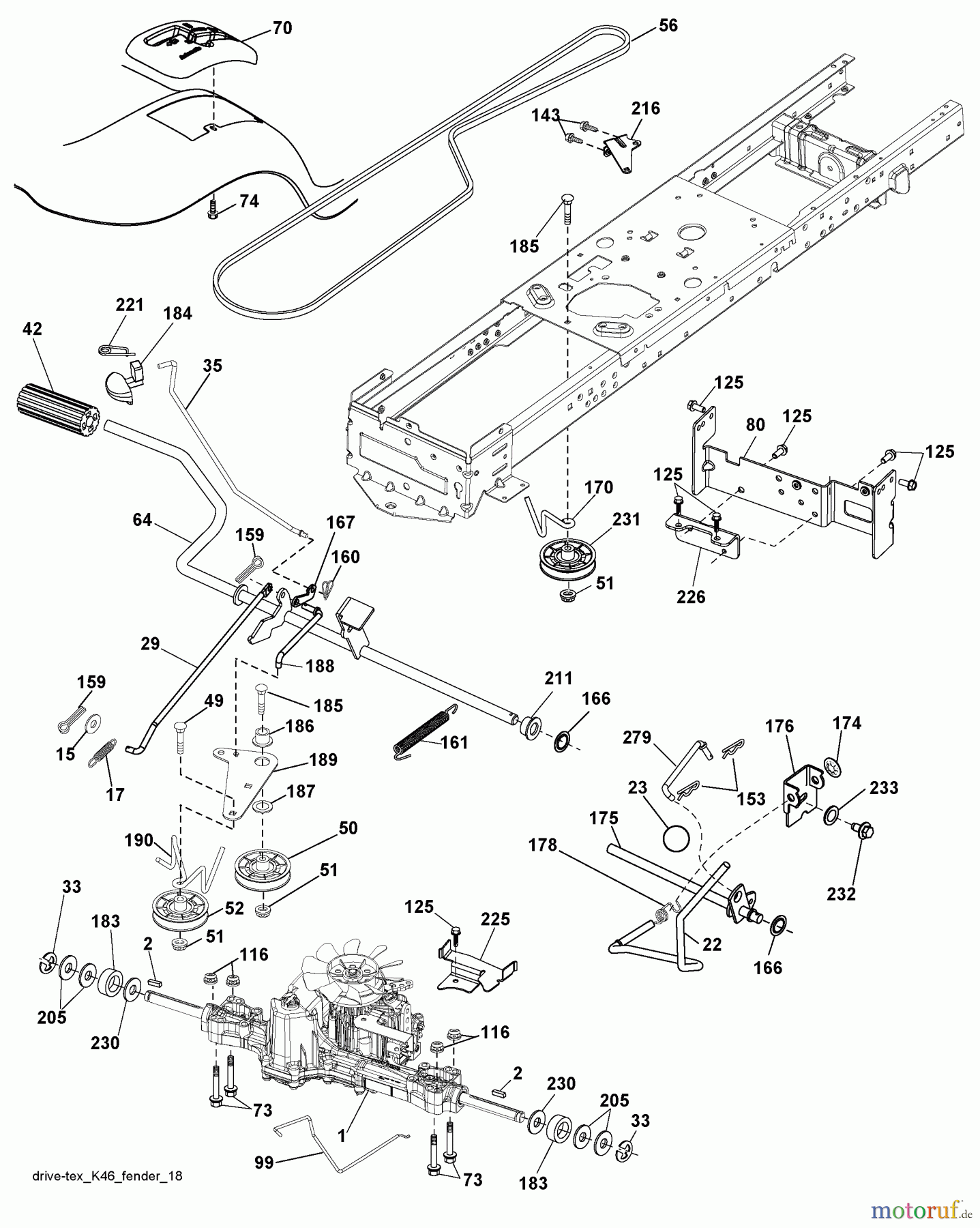 Husqvarna Rasen und Garten Traktoren YTH 2042 (96043010602) - Husqvarna Yard Tractor (2010-03 & After) Drive