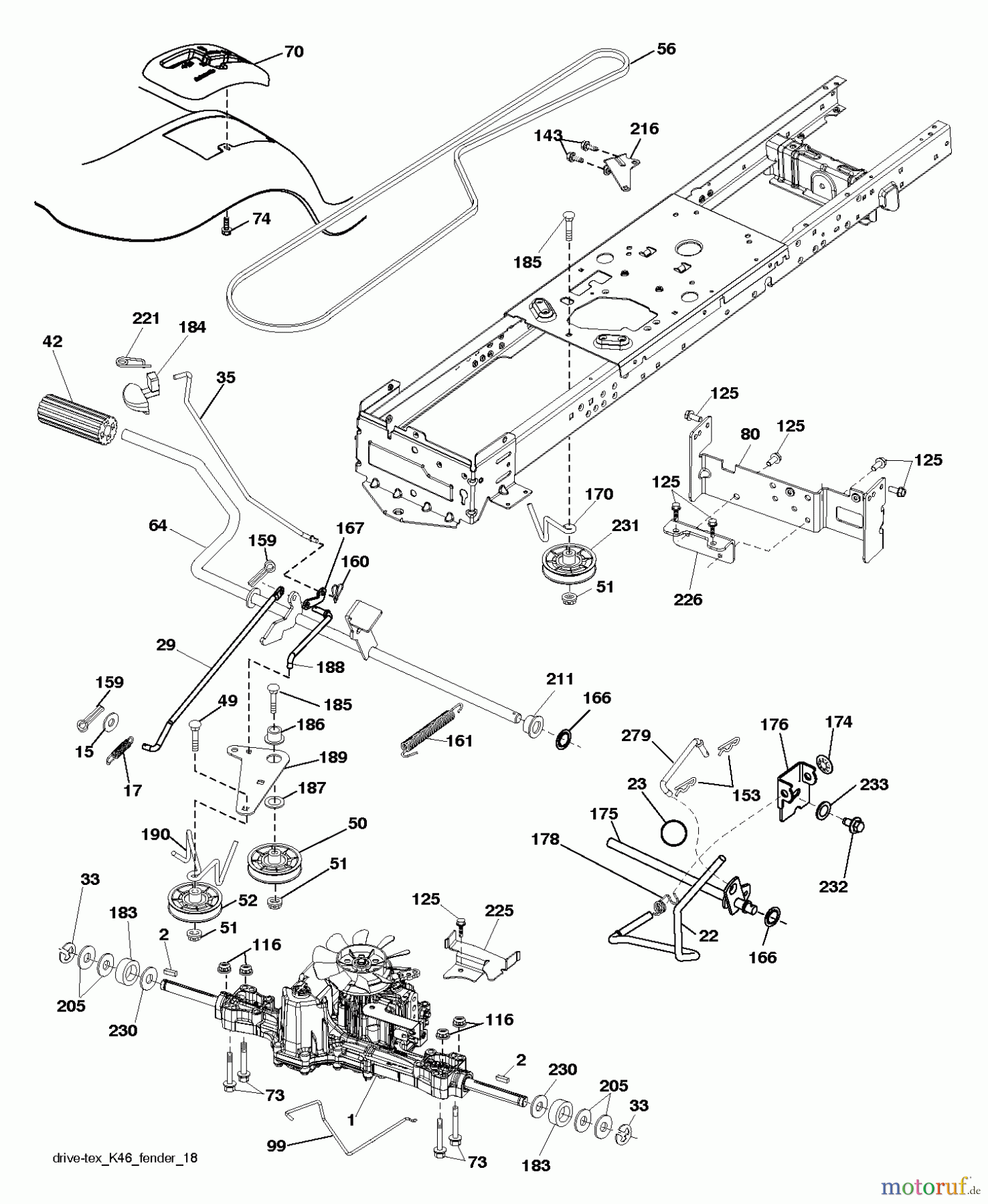 Husqvarna Rasen und Garten Traktoren YTH 2042 (96043010602) - Husqvarna Yard Tractor (2012-02 & After) DRIVE