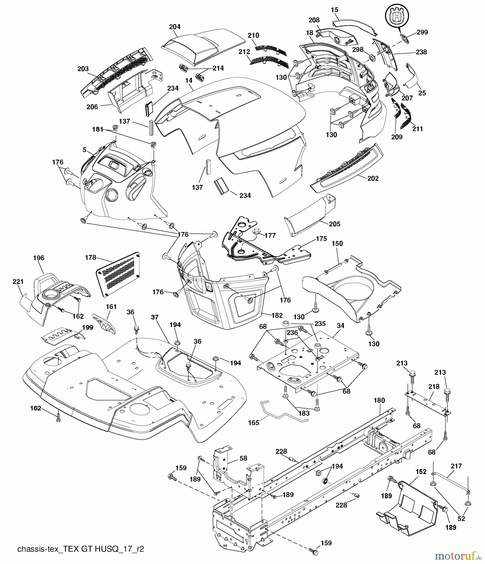 Husqvarna Rasen und Garten Traktoren YTH 2042TD (96041005403) - Husqvarna Yard Tractor (2010-02 & After) Chassis And Enclosures