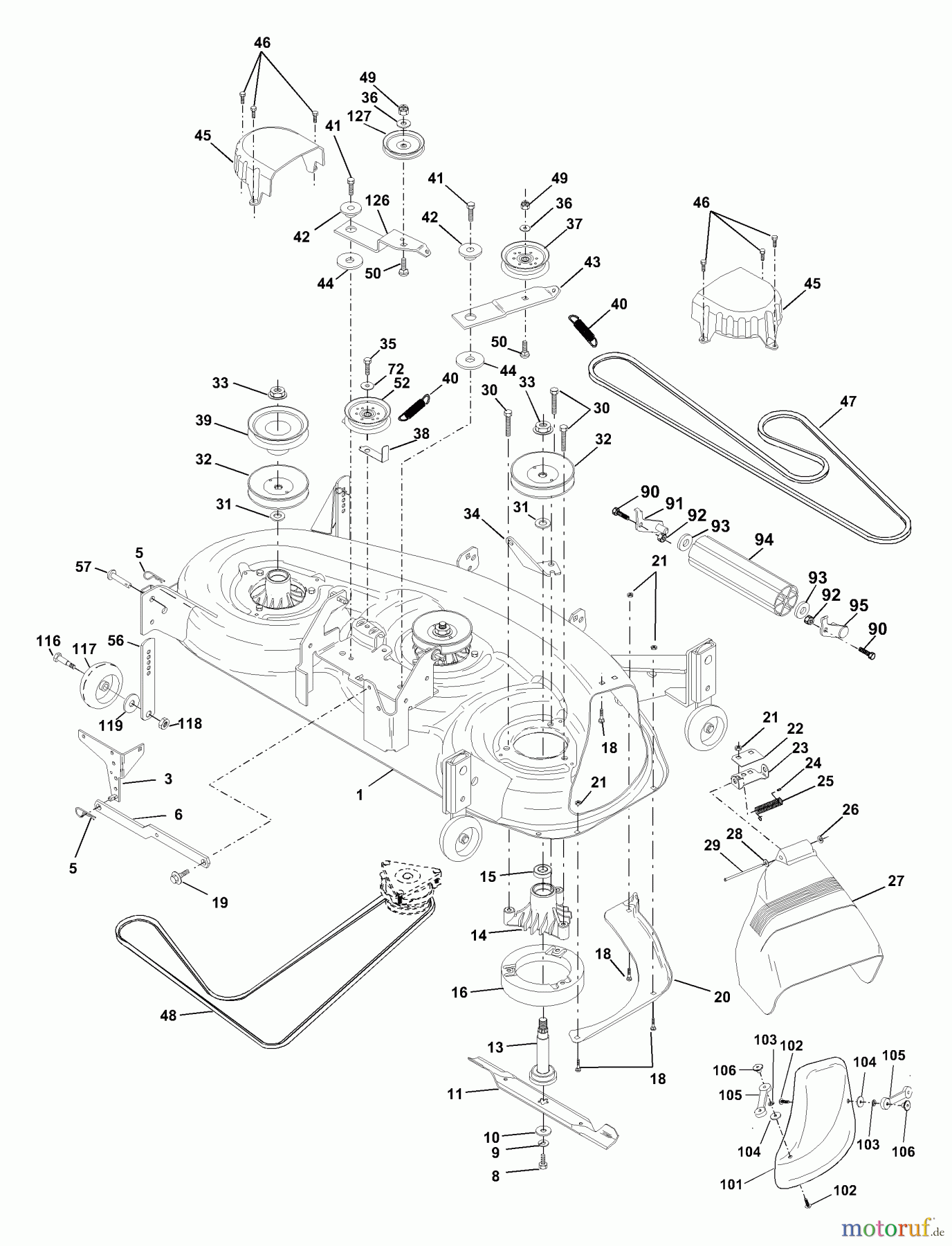 Husqvarna Rasen und Garten Traktoren YTH 2046B (954567079) - Husqvarna Yard Tractor (2001-01 & After) Mower Deck