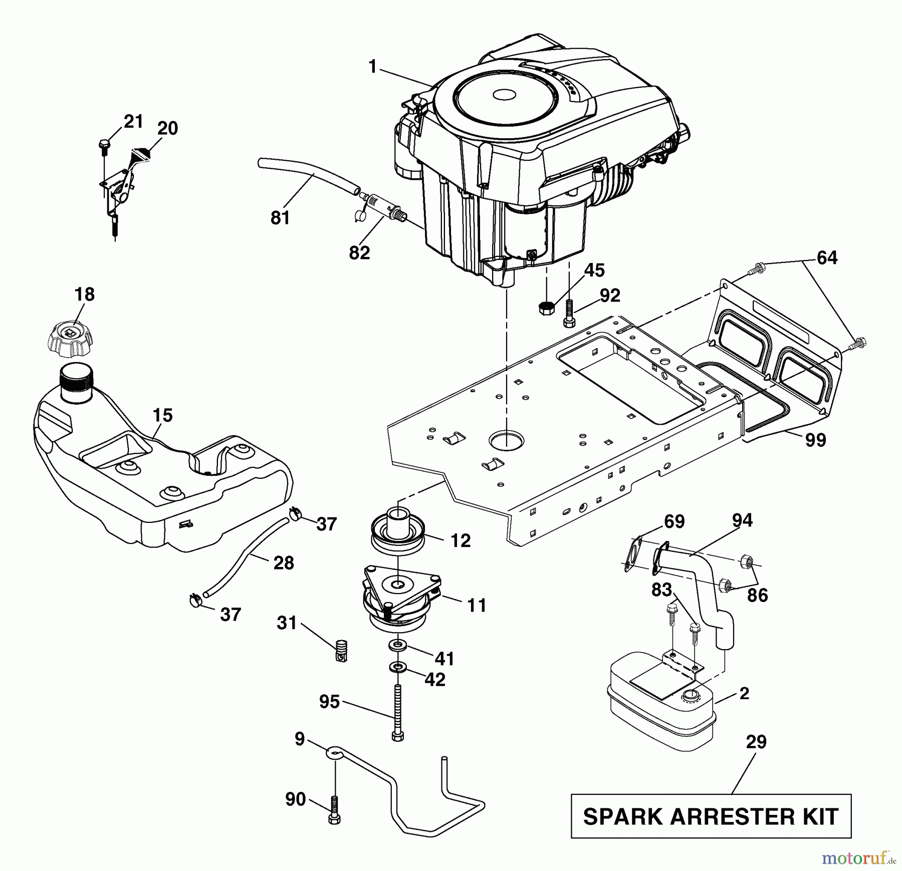 Husqvarna Rasen und Garten Traktoren YTH 20F42T (960430005) (917.279240) - Husqvarna Yard Tractor (2006-05 & After) (Sears Craftsman) Engine