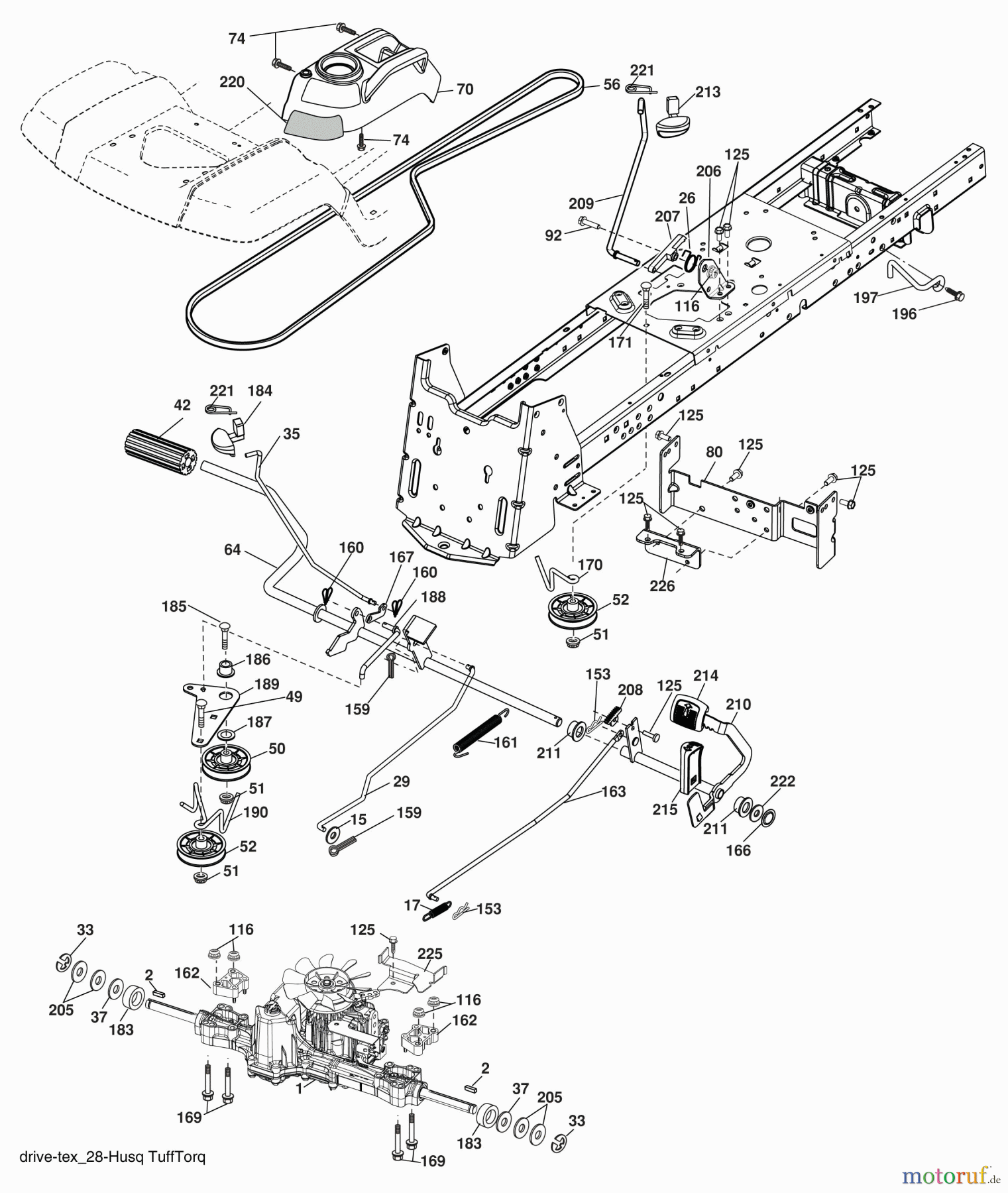  Husqvarna Rasen und Garten Traktoren YTH 20F42T (96043000502) - Husqvarna Yard Tractor (2006-09 & After) Drive