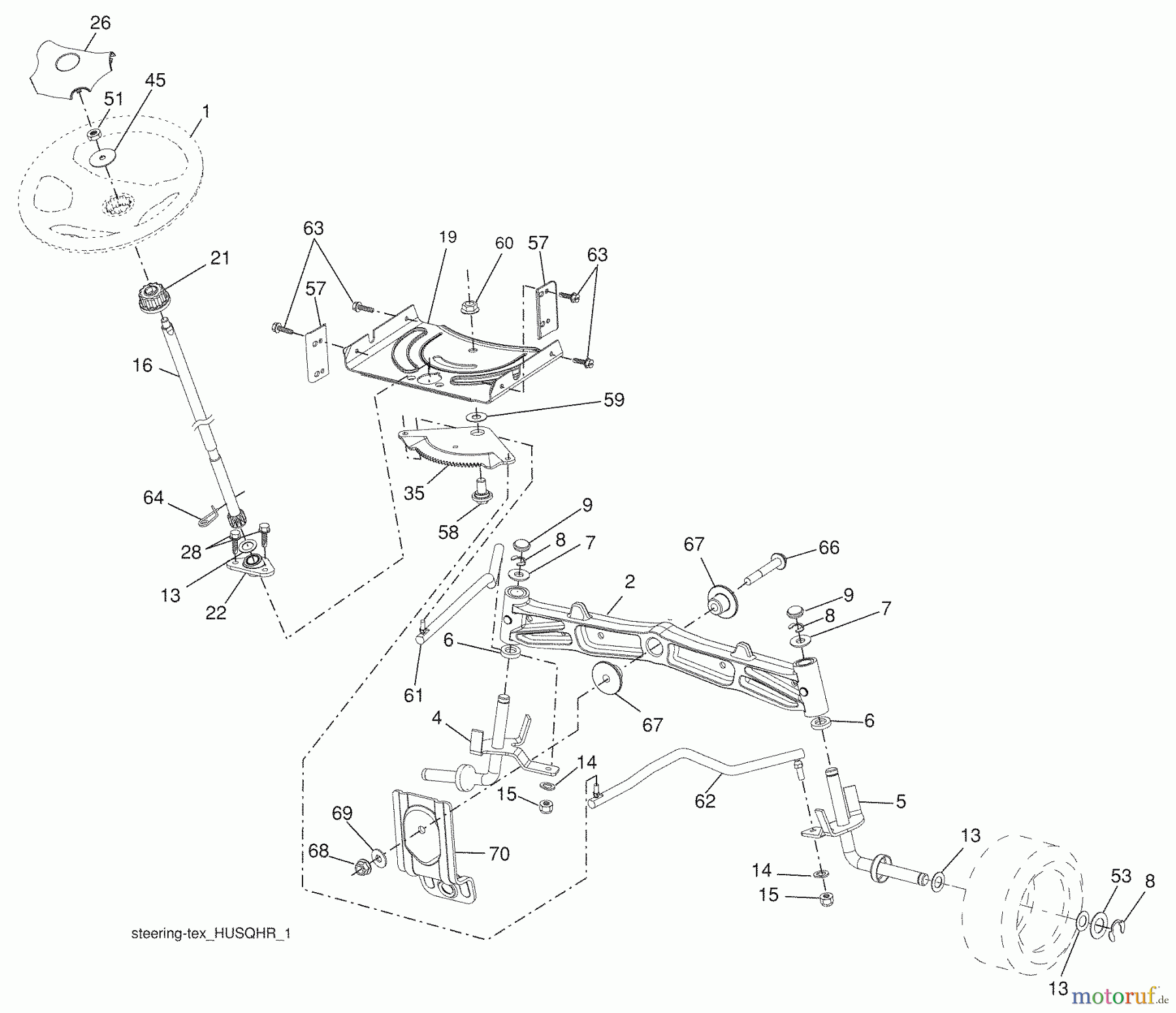  Husqvarna Rasen und Garten Traktoren YTH 20K46 (96043003303) - Husqvarna Yard Tractor (2009-04 & After) Steering Assembly