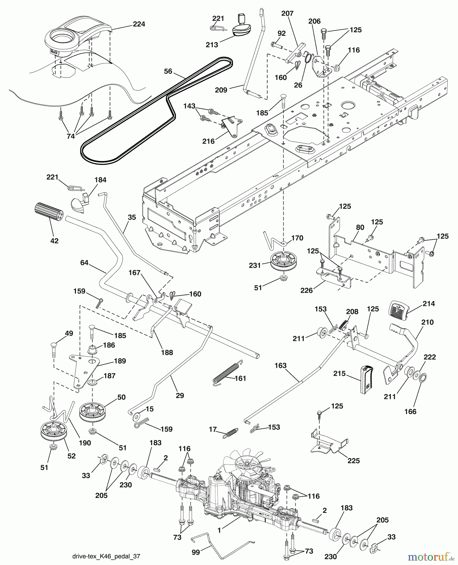 Husqvarna Rasen und Garten Traktoren YTH 20K46 (96045000410) - Husqvarna Yard Tractor (2008-12 & After) Drive