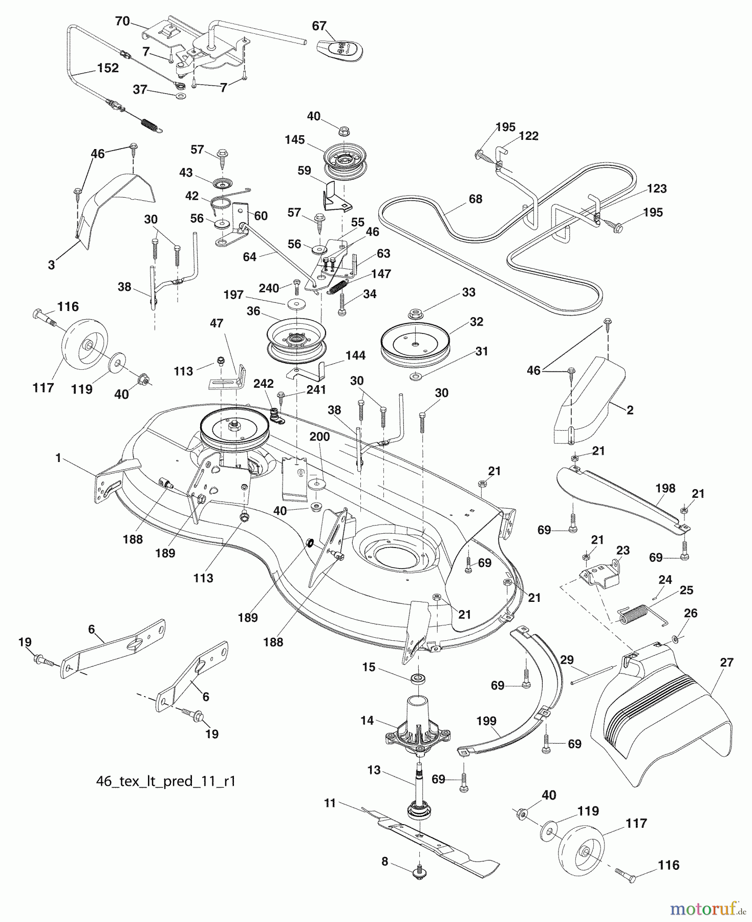 Husqvarna Rasen und Garten Traktoren YTH 20K46 (96045000411) - Husqvarna Yard Tractor (2008-10 & After) Mower Deck