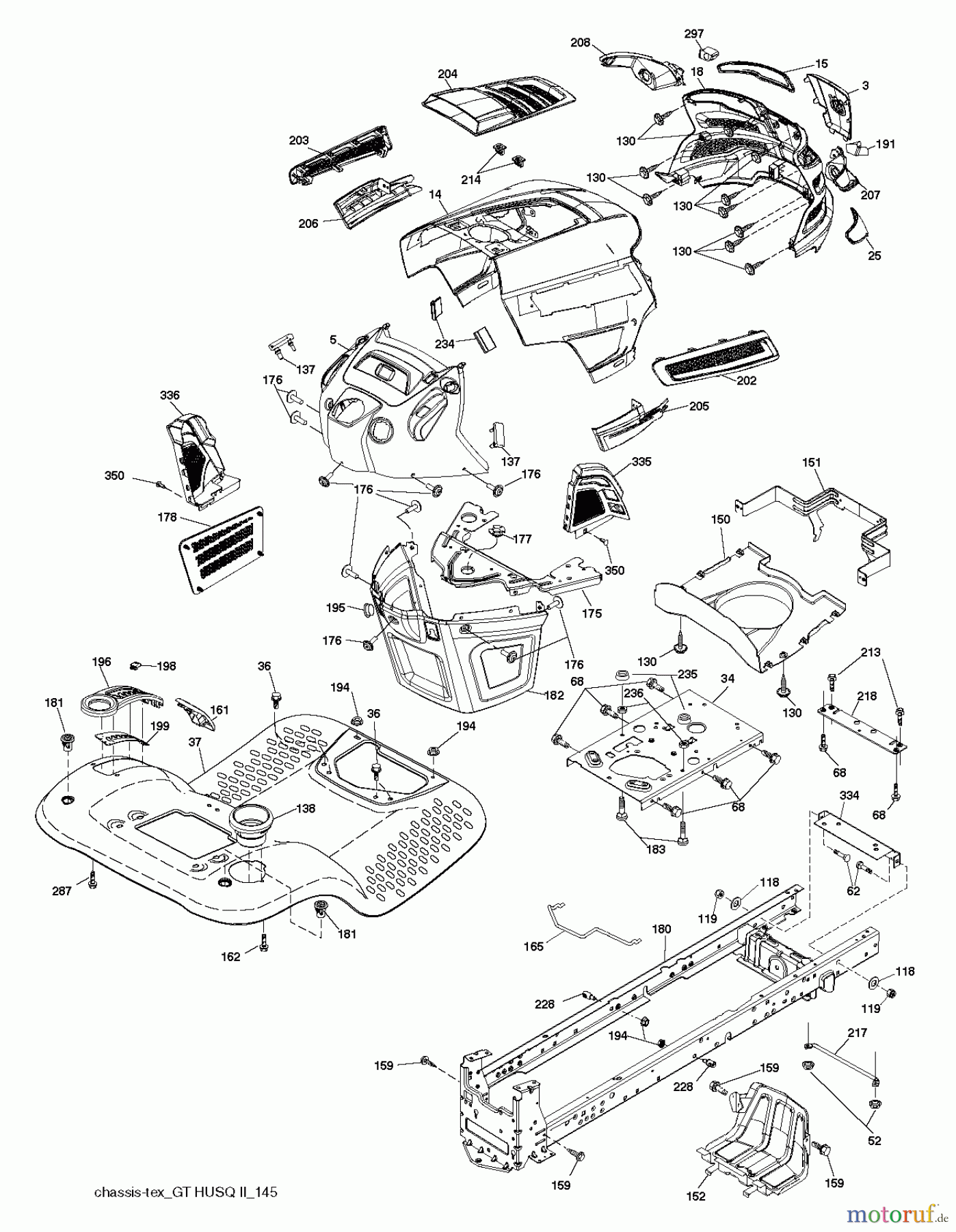 Husqvarna Rasen und Garten Traktoren YTH 2146 (96048004200) - Husqvarna Yard Tractor (2012-10 & After) CHASSIS / FRAME