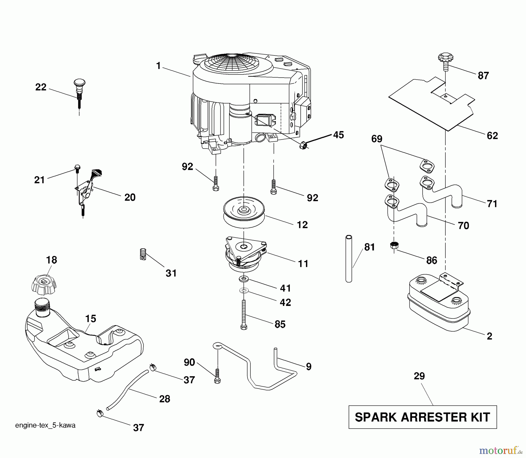  Husqvarna Rasen und Garten Traktoren YTH 2146XP (96043002901) - Husqvarna Yard Tractor (2008-01 & After) Engine