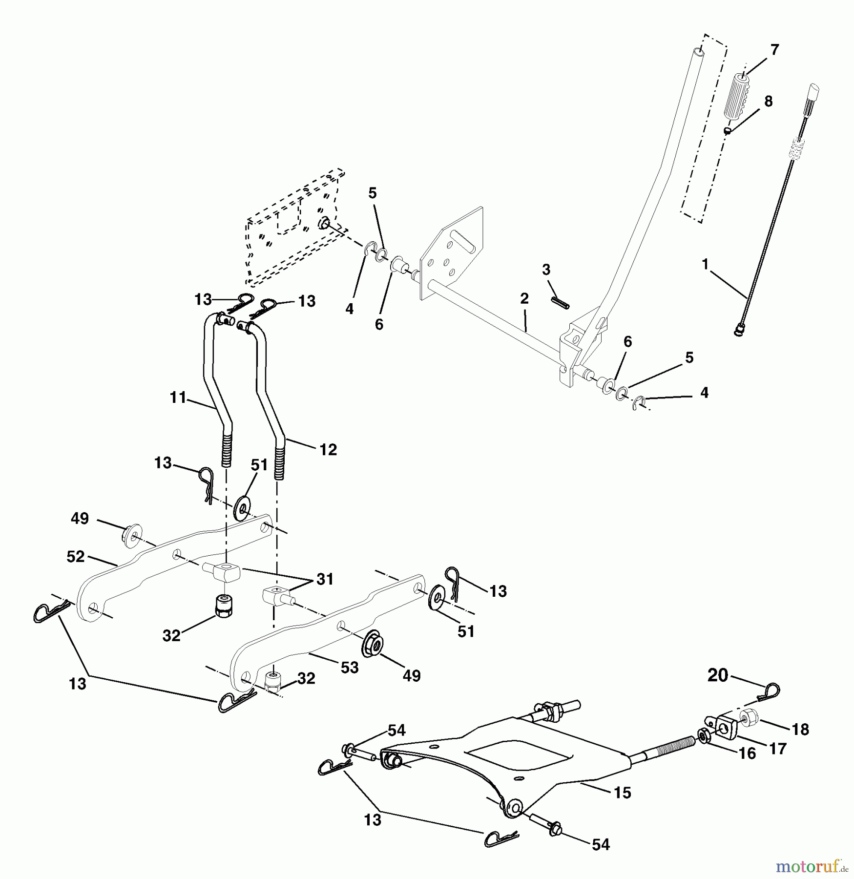 Husqvarna Rasen und Garten Traktoren YTH 2148 (954572035) (LO21H48A) - Husqvarna Yard Tractor (2003-12 to 2004-02) Mower Lift