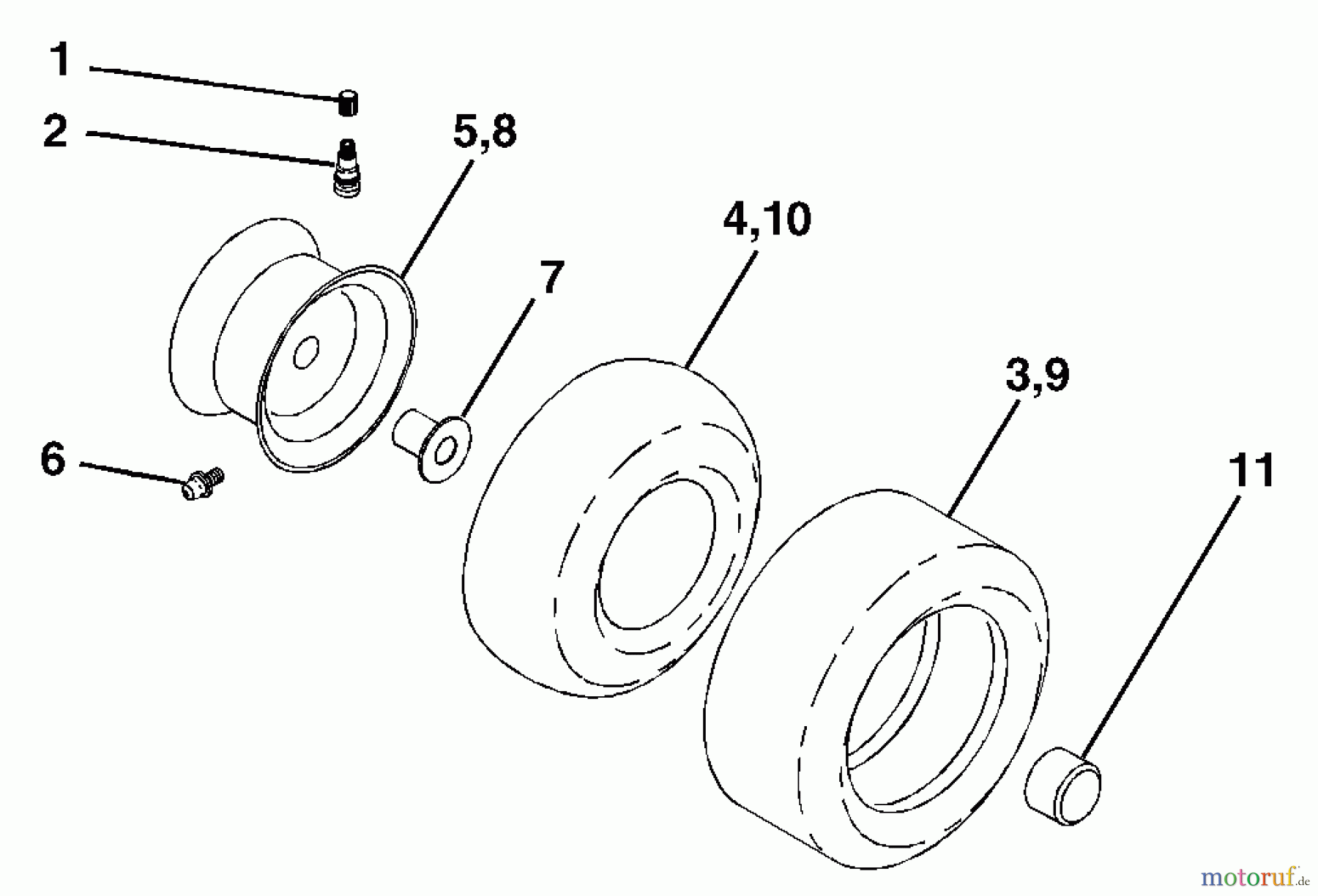 Husqvarna Rasen und Garten Traktoren YTH 2148 (954572035) (LO21H48A) - Husqvarna Yard Tractor (2003-12 to 2004-02) Wheels & Tires