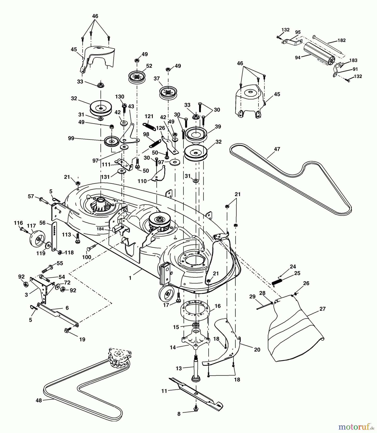  Husqvarna Rasen und Garten Traktoren YTH 2148 (954572035) (LO21H48B) - Husqvarna Yard Tractor (2004-03 to 2004-02) Mower Deck