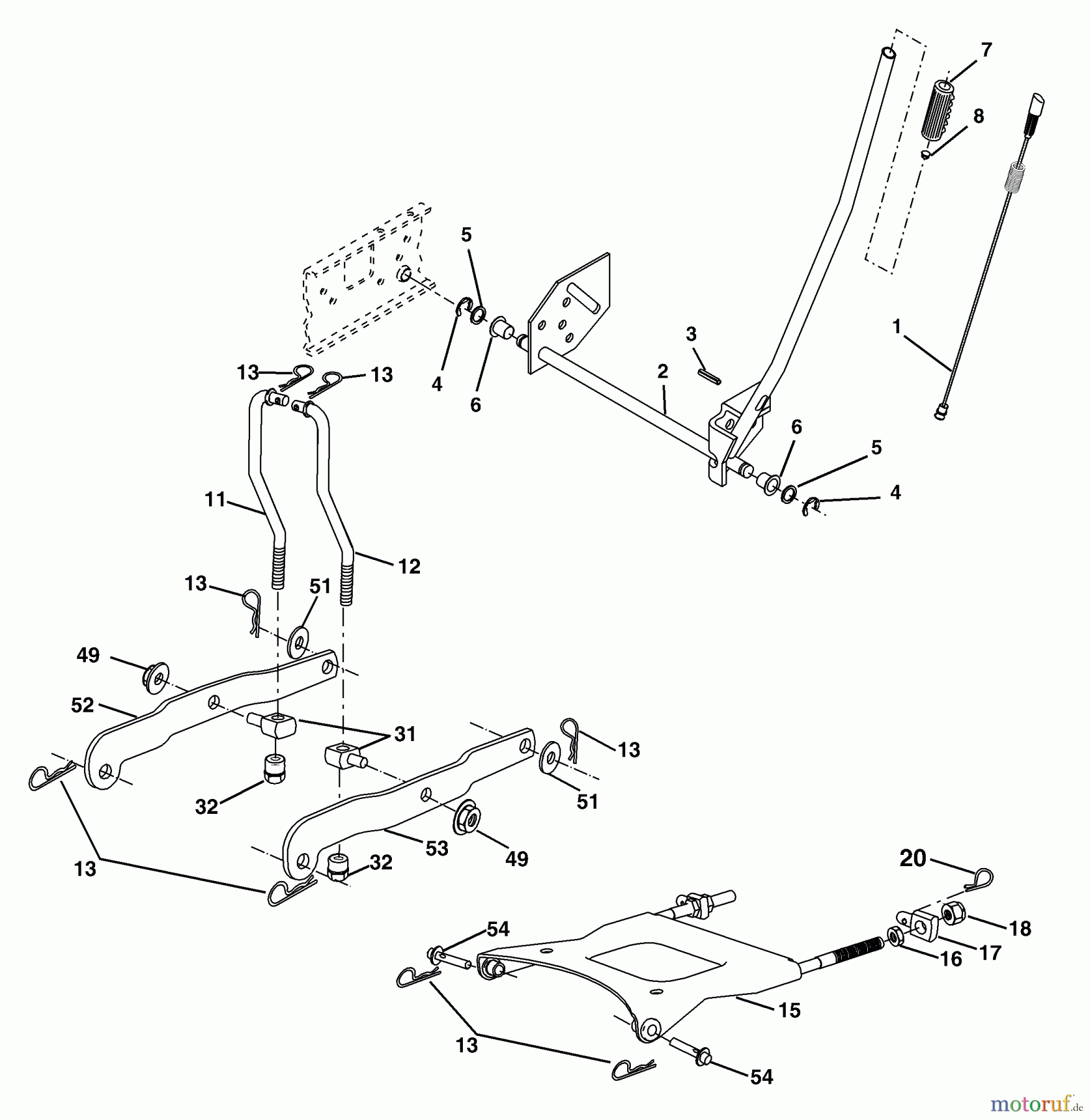 Husqvarna Rasen und Garten Traktoren YTH 2148 (954572035) (LO21H48J) - Husqvarna Yard Tractor (2004-05 to 2005-04) Mower Lift