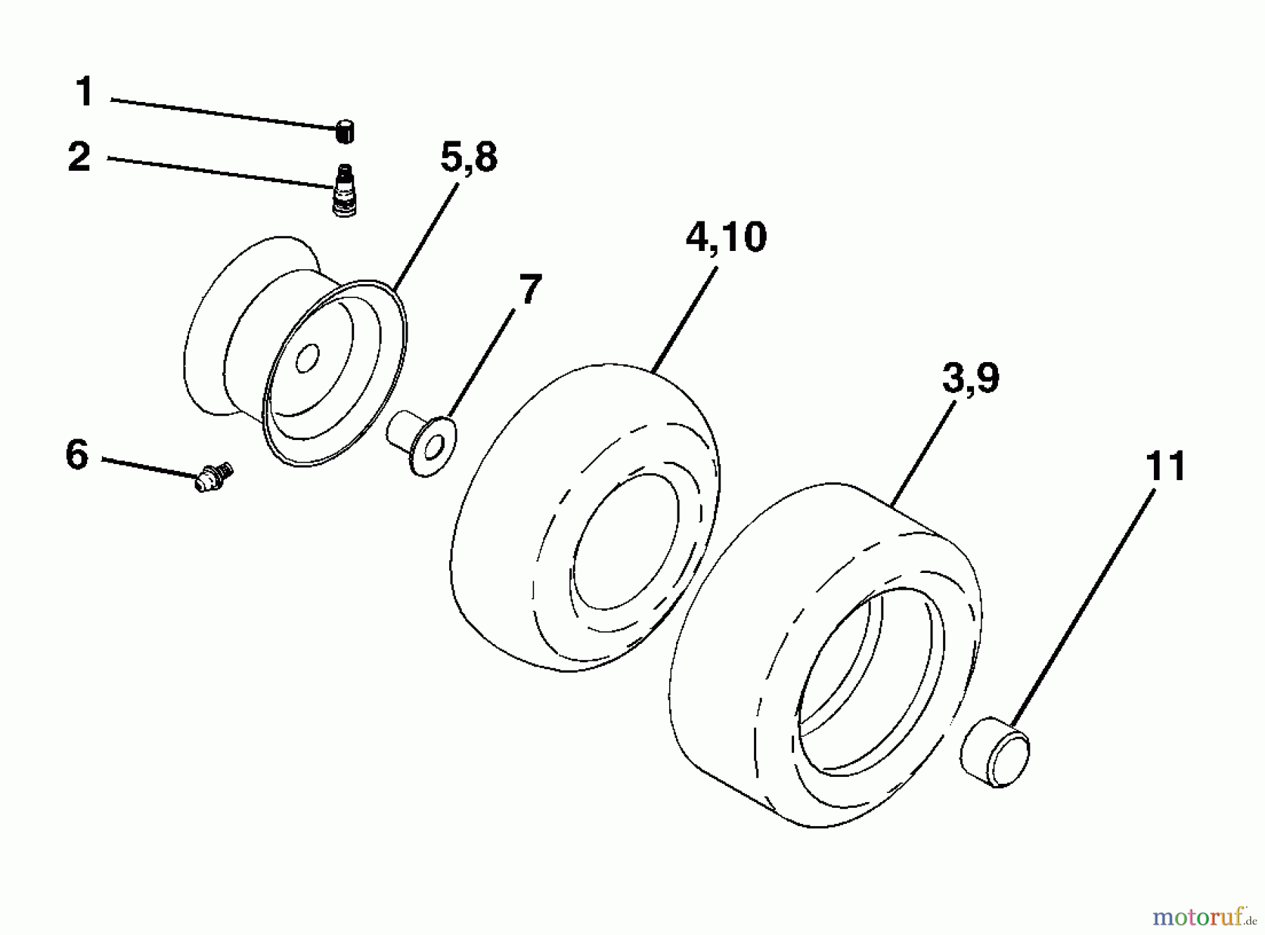 Husqvarna Rasen und Garten Traktoren YTH 2148 (954572035) (LO21H48J) - Husqvarna Yard Tractor (2004-05 to 2005-04) Wheels & Tires