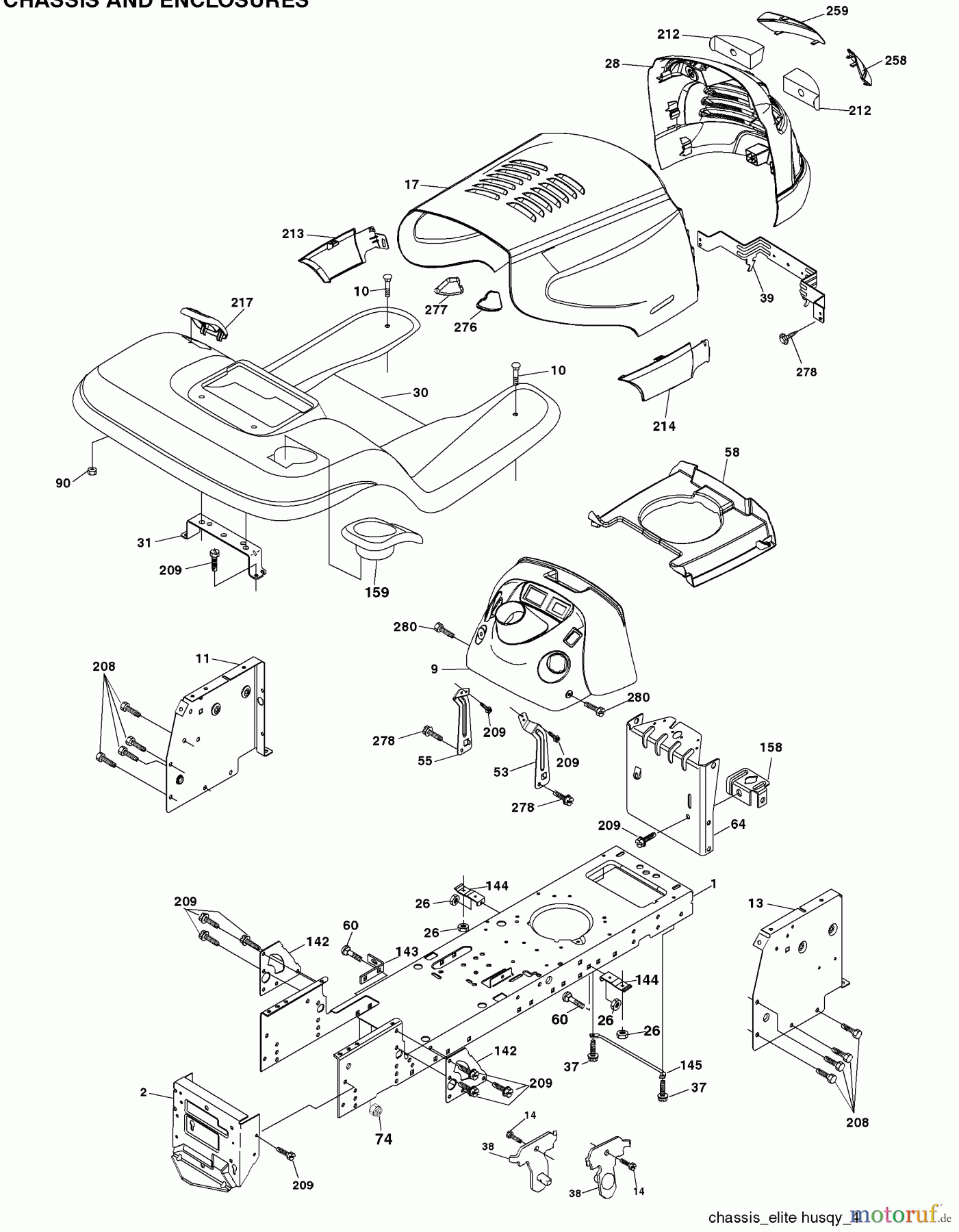 Husqvarna Rasen und Garten Traktoren YTH 2148C (954571960) - Husqvarna Yard Tractor (2004-03 & After) Chassis And Enclosures