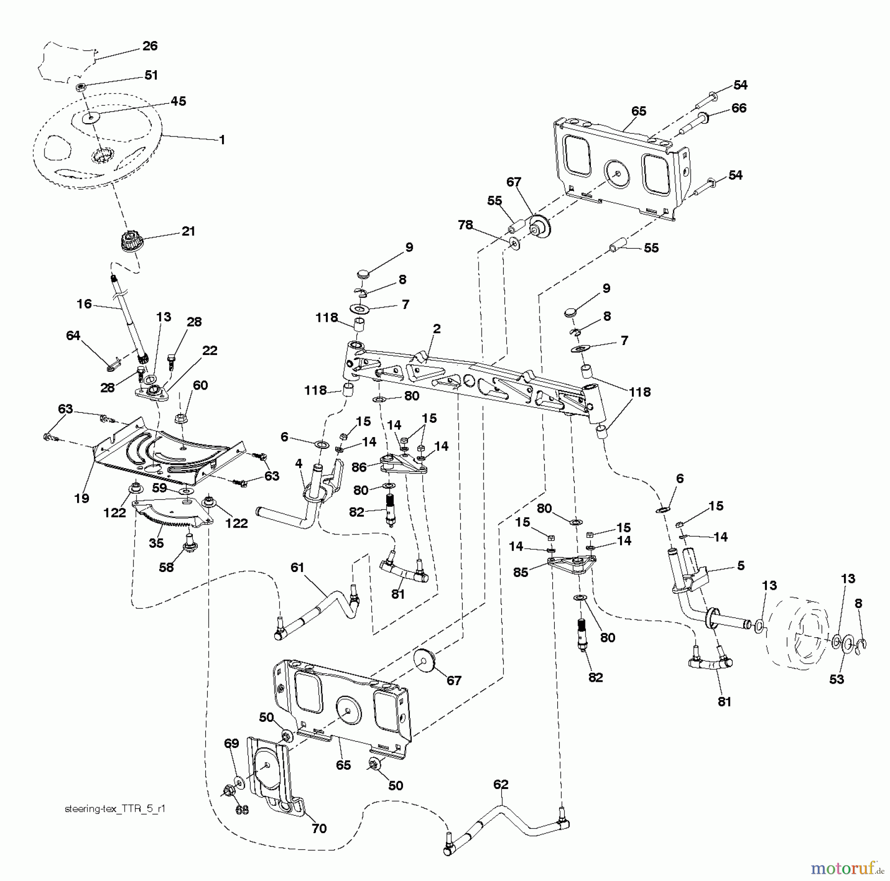 Husqvarna Rasen und Garten Traktoren YTH 2242TDRF (96041023702) - Husqvarna Yard Tractor (2012-11 & After) STEERING