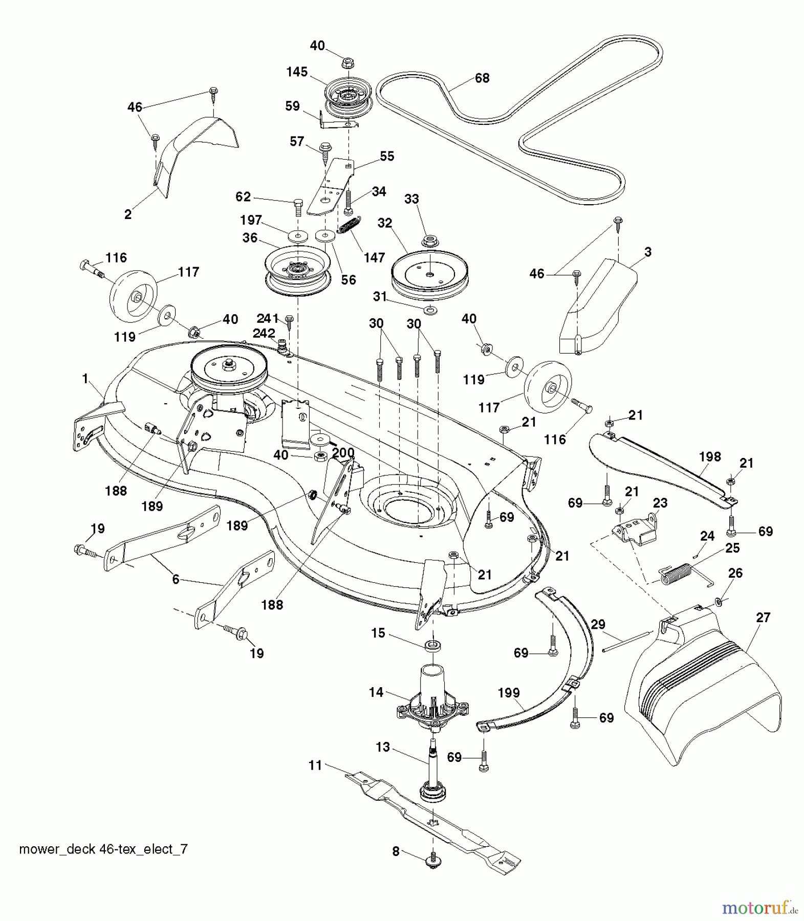 Husqvarna Rasen und Garten Traktoren YTH 224T (96041024800) - Husqvarna Yard Tractor (2011-11 & After) MOWER DECK / CUTTING DECK