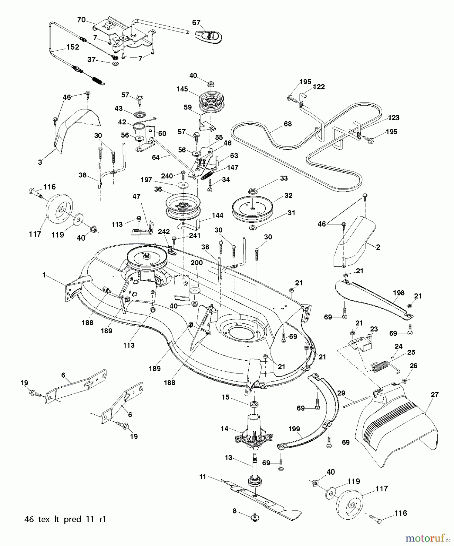Husqvarna Rasen und Garten Traktoren YTH 22K46 (96048004100) - Husqvarna Yard Tractor (2012-10 & After) MOWER DECK / CUTTING DECK