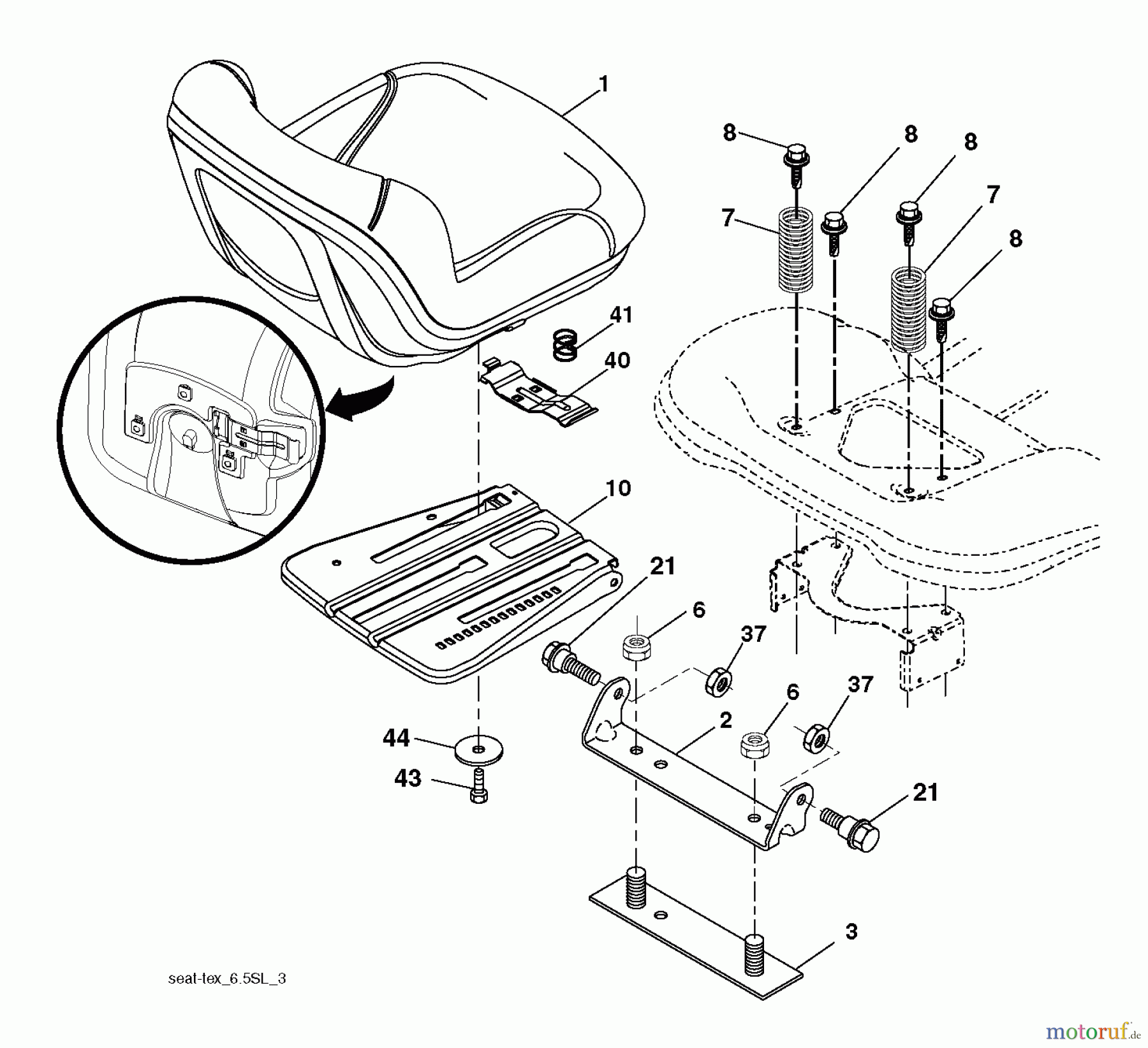  Husqvarna Rasen und Garten Traktoren YTH 21K42 (96048004000) - Husqvarna Yard Tractor (2012-10 & After) SEAT