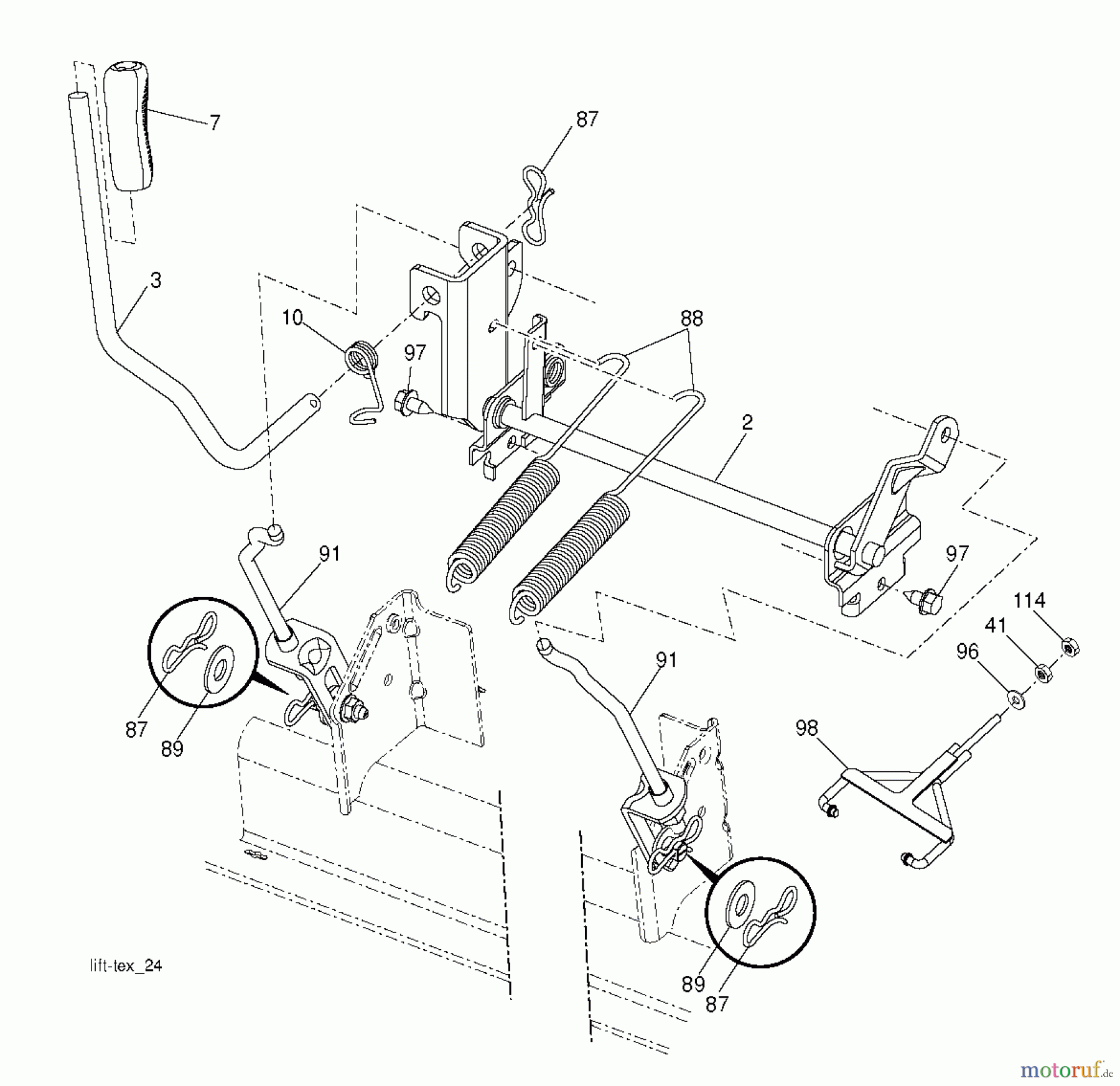  Husqvarna Rasen und Garten Traktoren YT42XLS (96043015401) - Husqvarna Yard Tractor (2013-08) MOWER LIFT LEVER