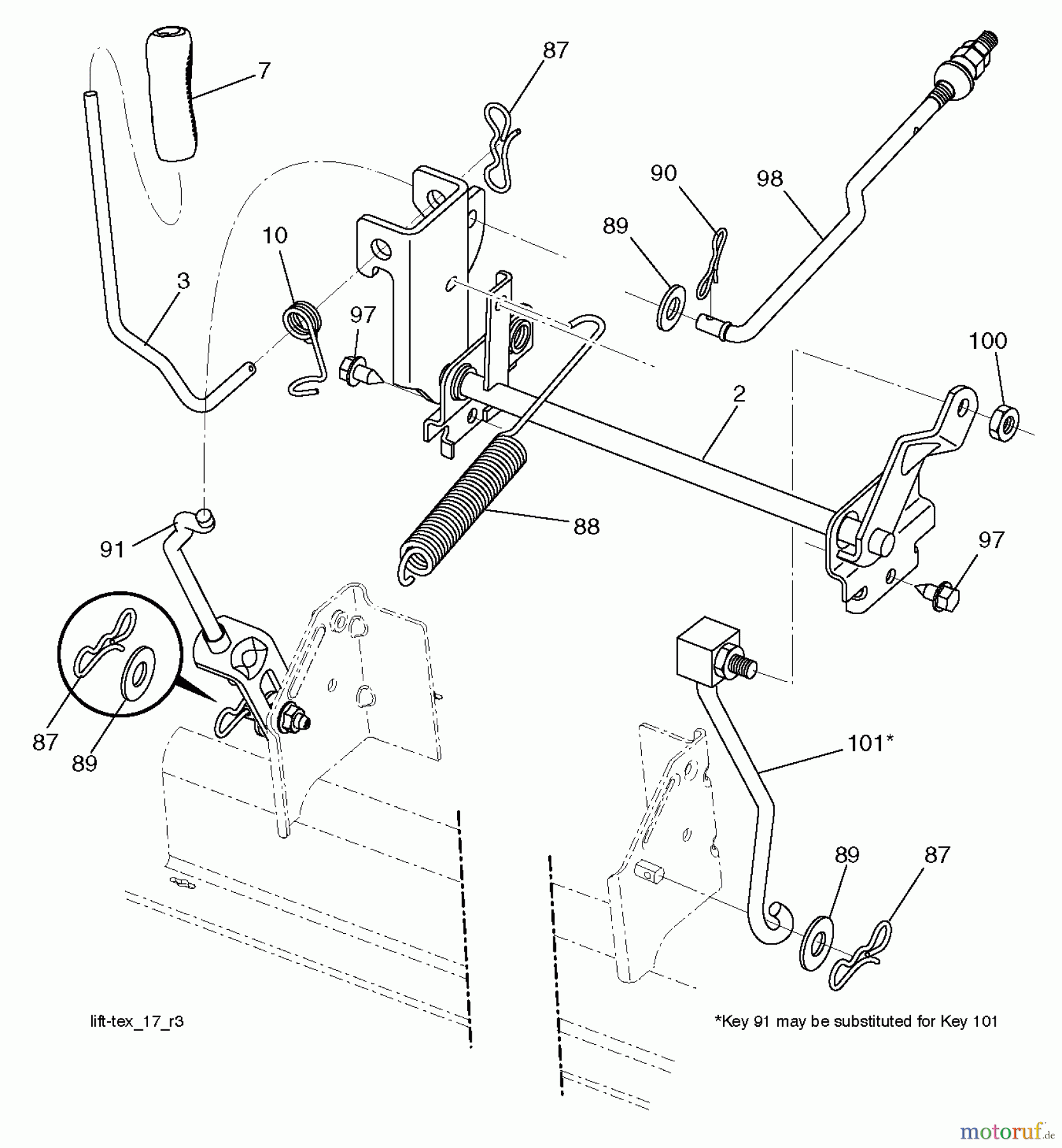  Husqvarna Rasen und Garten Traktoren YTH 22V46XLS (96043011201) - Husqvarna Yard Tractor (2010-12 & After) MOWER LIFT LEVER