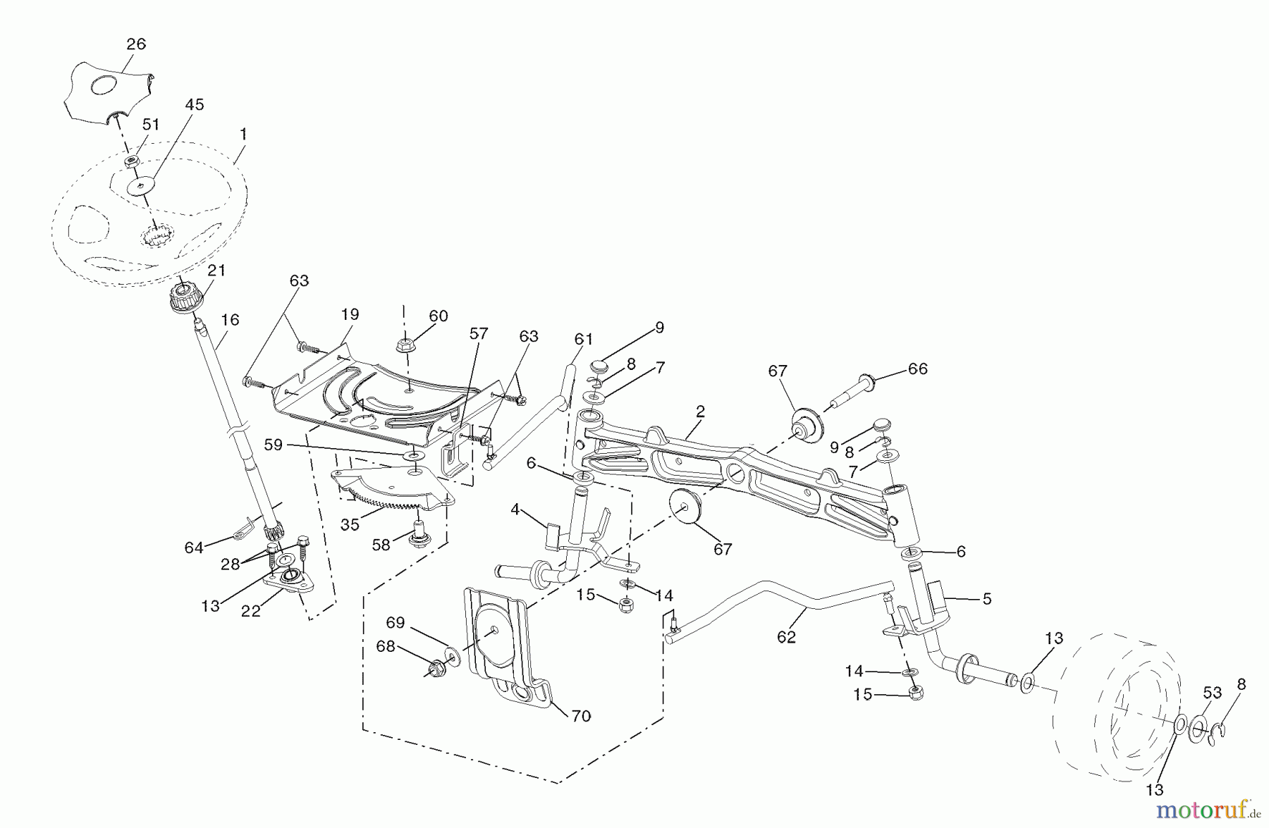 Husqvarna Rasen und Garten Traktoren YTH 2348 (96043003501) - Husqvarna Yard Tractor (2008-01 & After) Steering Assembly