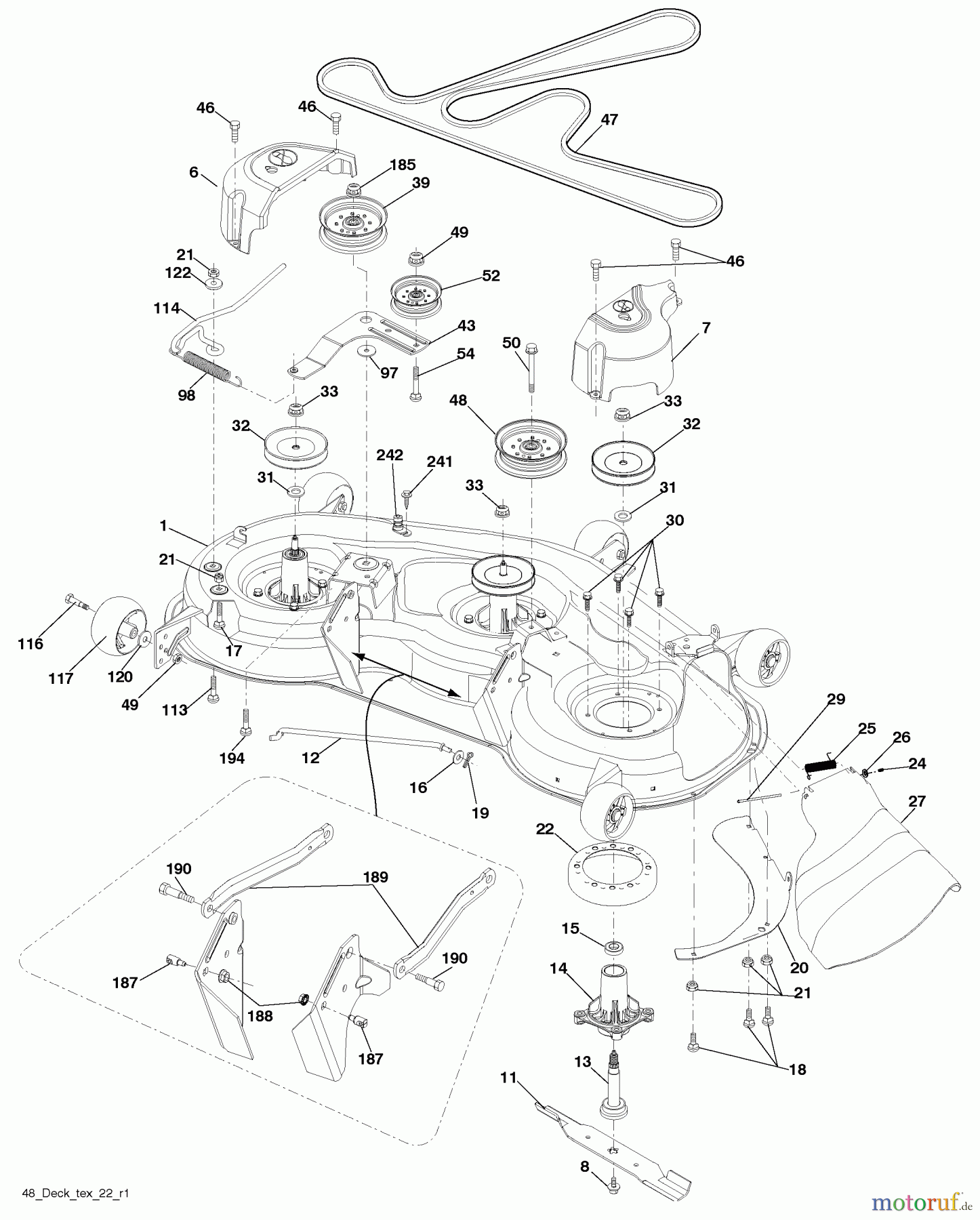 Husqvarna Rasen und Garten Traktoren YTH 2348 (96043009600) - Husqvarna Yard Tractor (2009-10 & After) Mower Deck