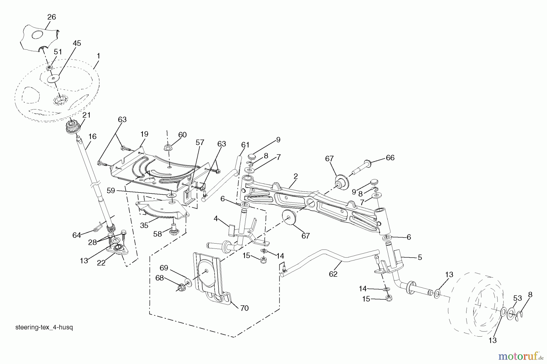 Husqvarna Rasen und Garten Traktoren YTH 2348 (96045002200) - Husqvarna Yard Tractor (2010-02 to 2010-01) Steering Assembly