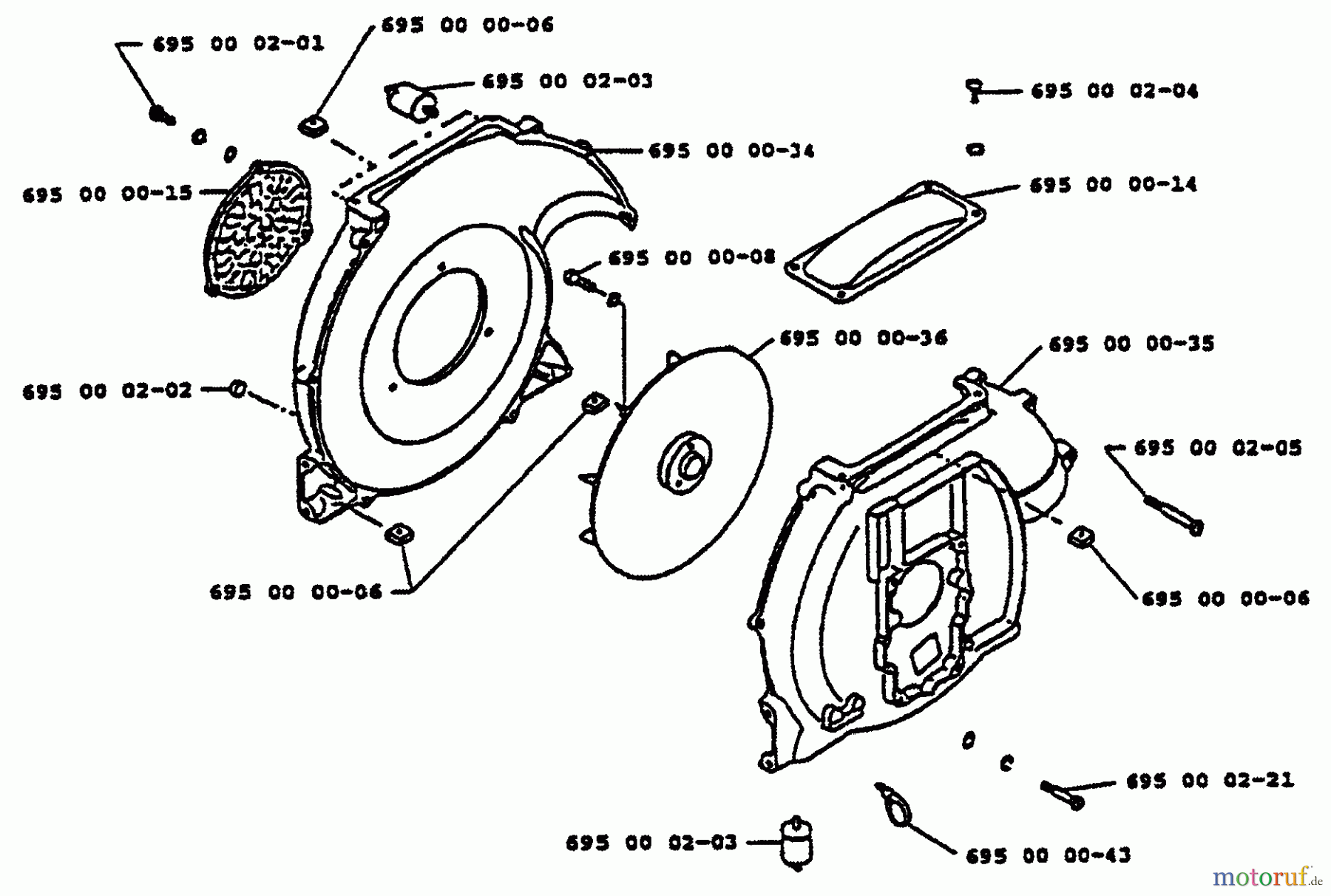 Husqvarna Bläser / Sauger / Häcksler / Mulchgeräte 140 B - Husqvarna Backpack Blower (1996-01 & After) Blower Housing (Old Style)