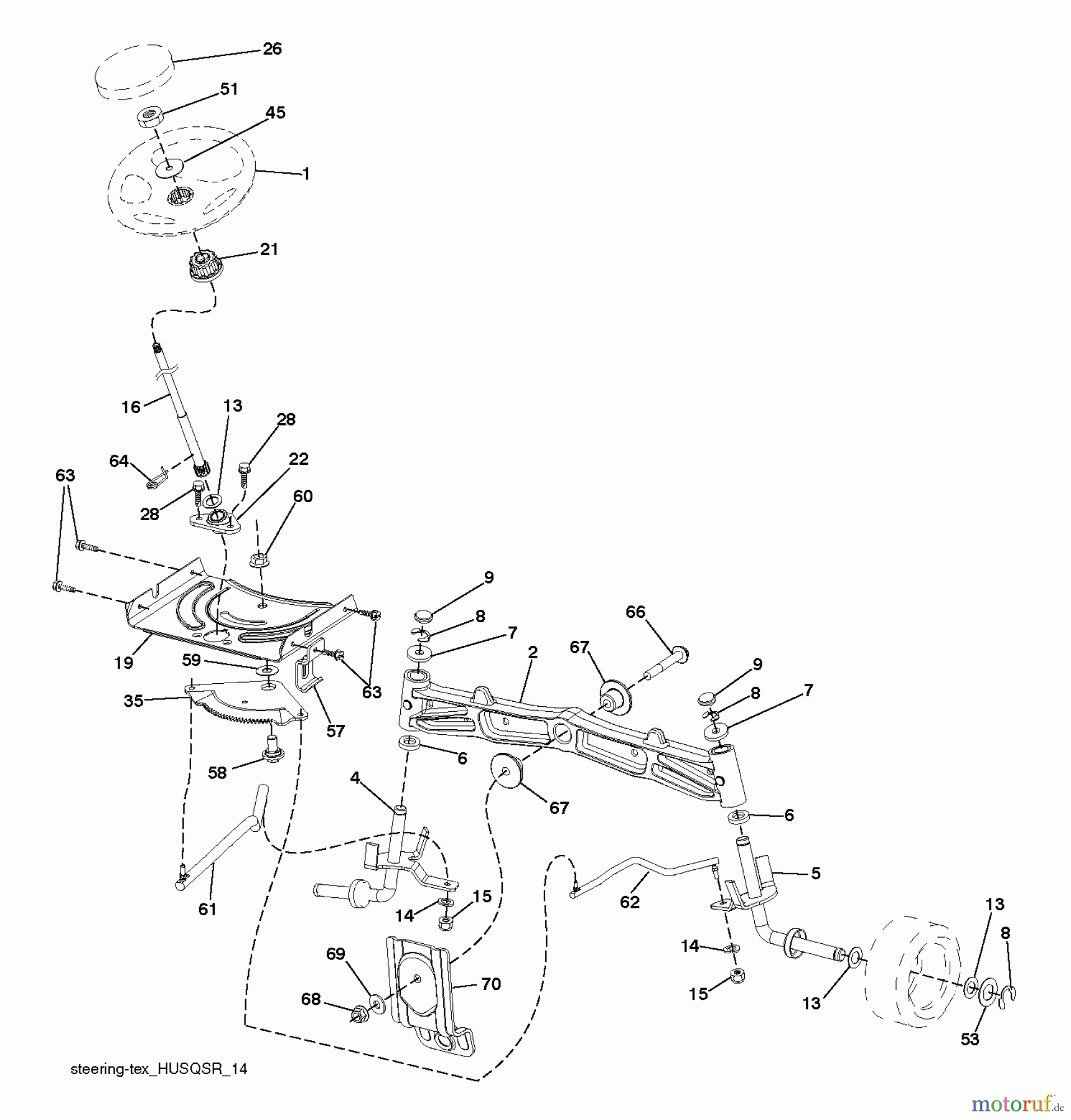 Husqvarna Rasen und Garten Traktoren YTH 23V48 (96043011003) - Husqvarna Yard Tractor (2011-08 & After) STEERING