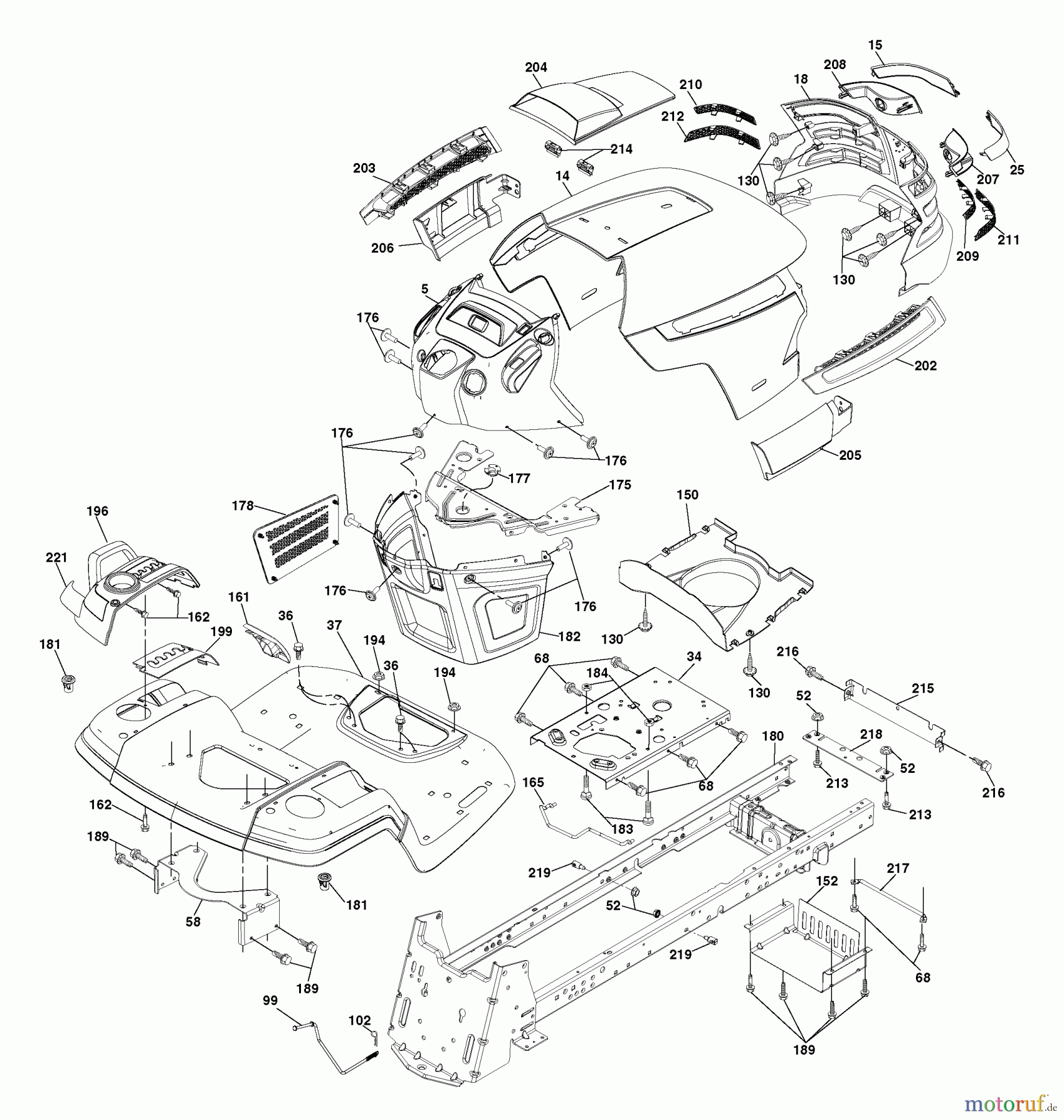 Husqvarna Rasen und Garten Traktoren YTH 2448T (917.279201) - Husqvarna Yard Tractor (2006-05 & After) (Sears Craftsman) Chassis