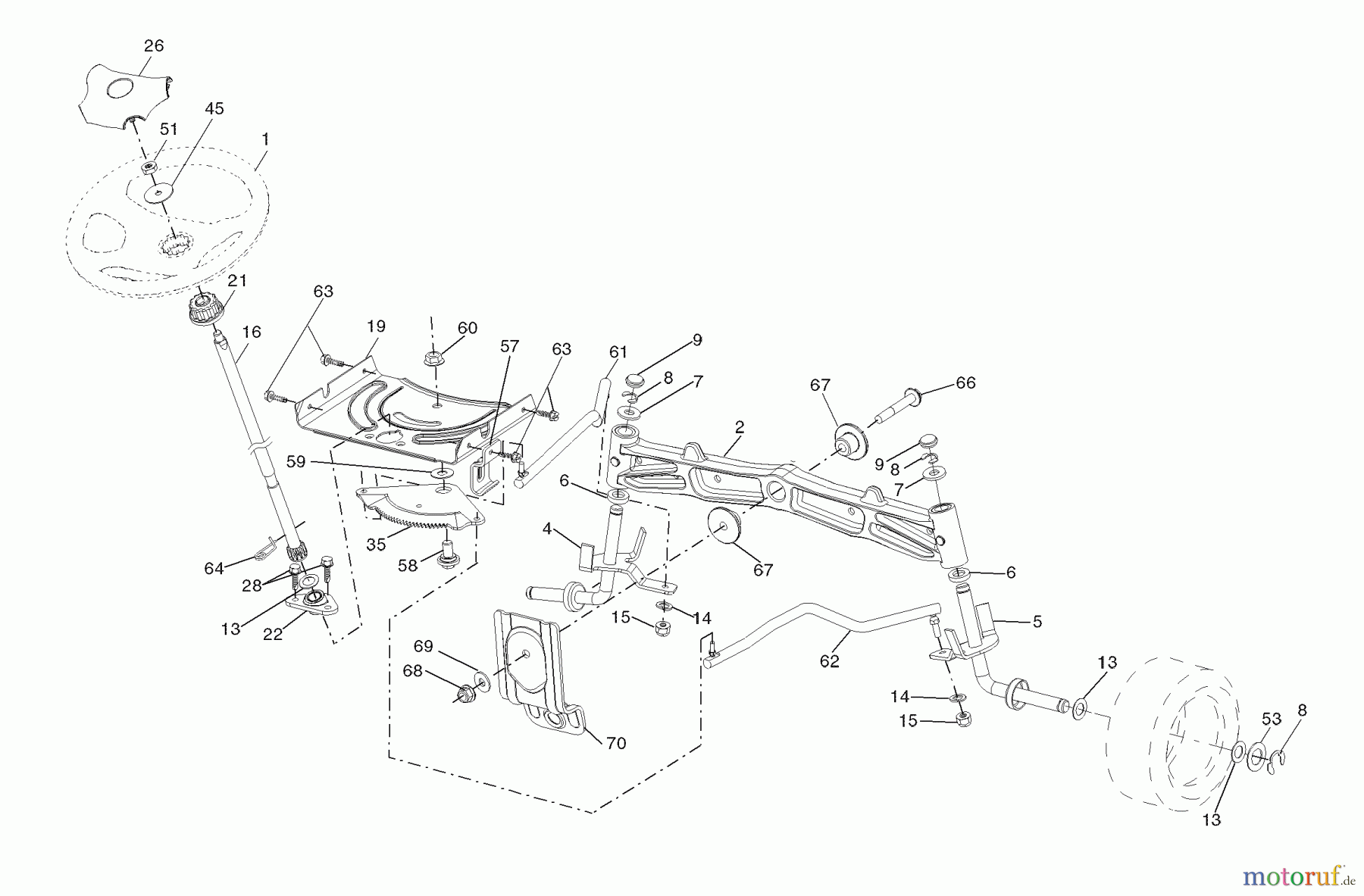 Husqvarna Rasen und Garten Traktoren YTH 2454 (96043005400) - Husqvarna Yard Tractor (TSC) (2008-04 & After) Steering Assembly