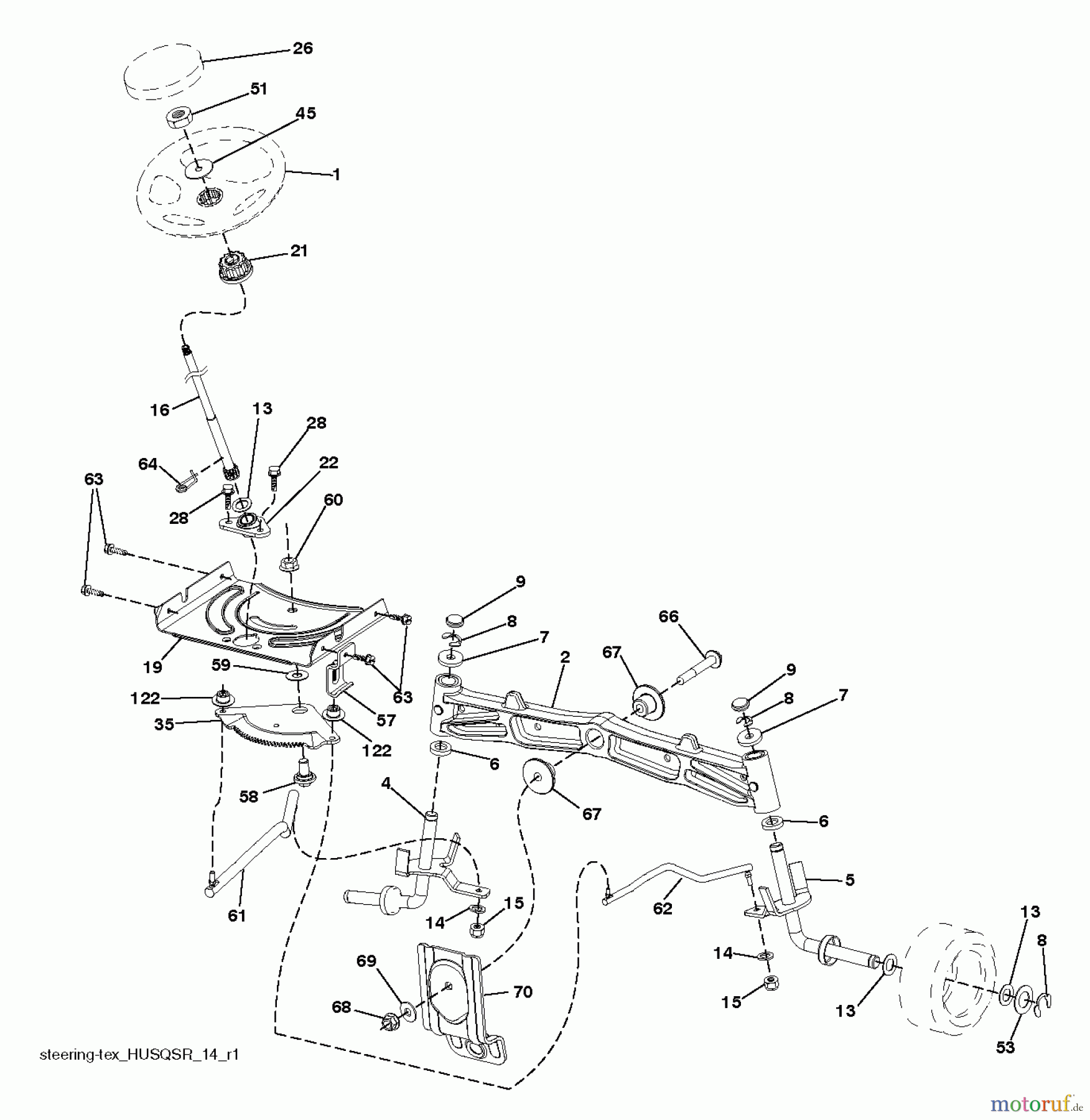 Husqvarna Rasen und Garten Traktoren YTH 22K48 (96048003300) - Husqvarna Yard Tractor (2012-01 & After) STEERING