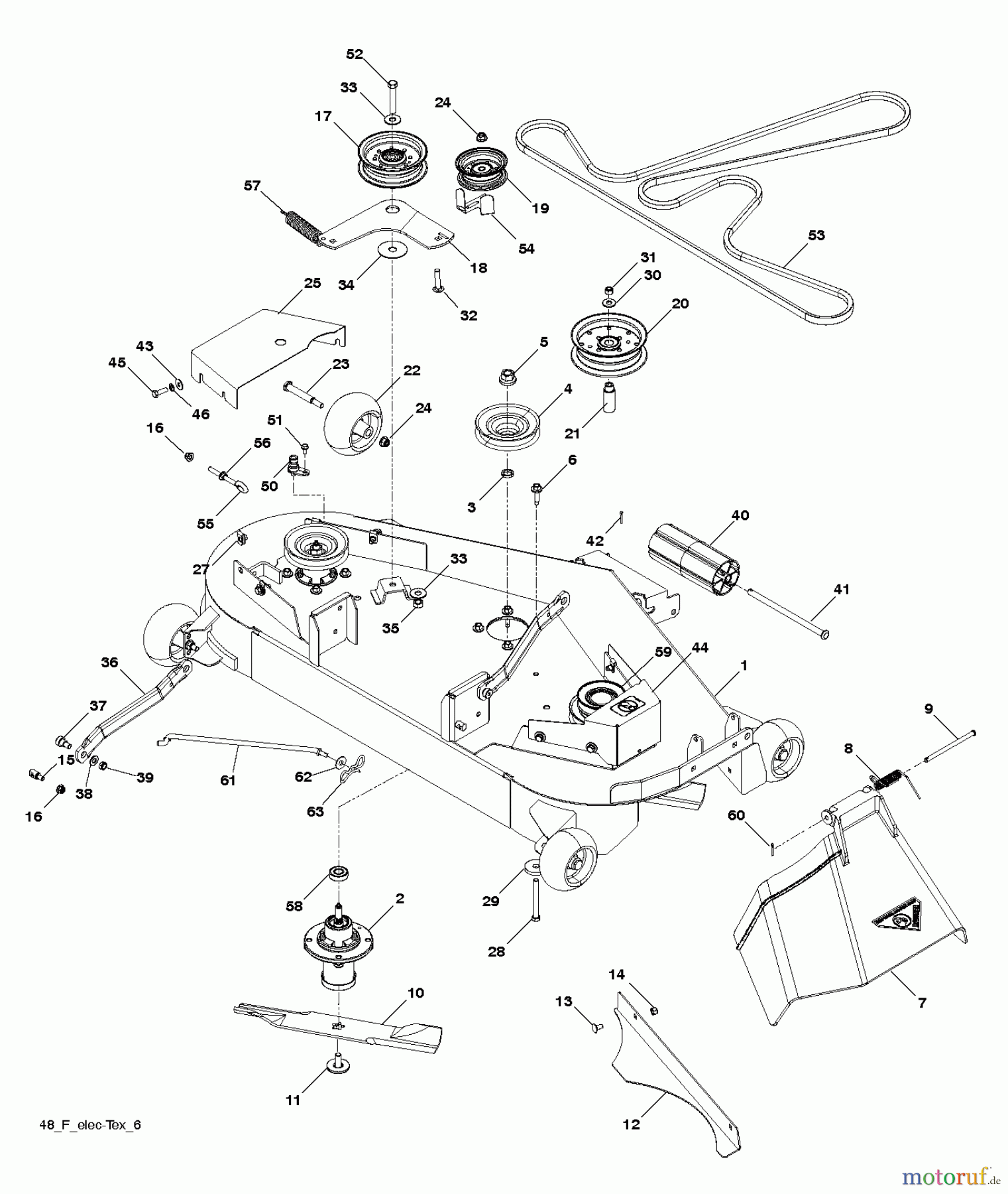  Husqvarna Rasen und Garten Traktoren YTH 24V48LS (96043011602) - Husqvarna Yard Tractor (2011-07 & After) MOWER DECK / CUTTING DECK