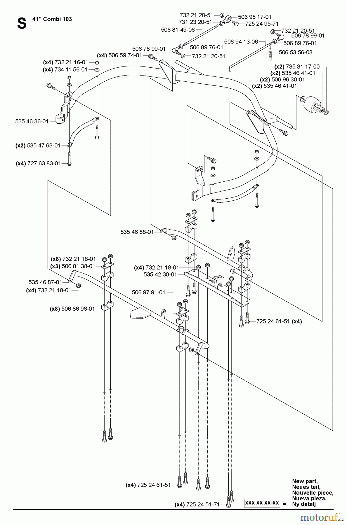  Husqvarna Reitermäher, Motor hinten Rider 155 - Husqvarna Rear-Engine Rider (2006-01 & After) Deck Frame