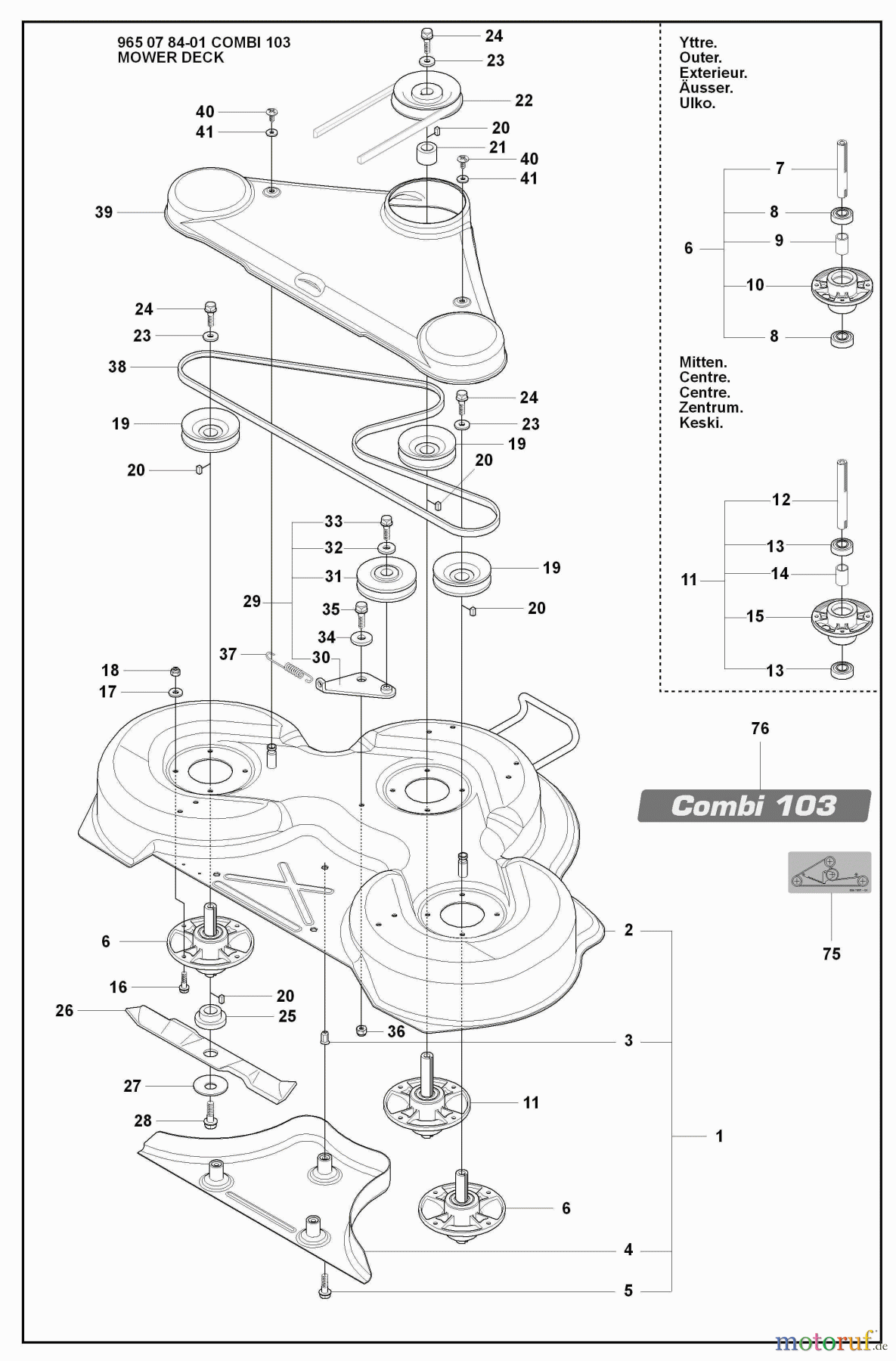 Husqvarna Reitermäher, Motor hinten Rider 175 AWD - Husqvarna Rear-Engine Rider (2008-05 & After) Mower Deck (Part 3)
