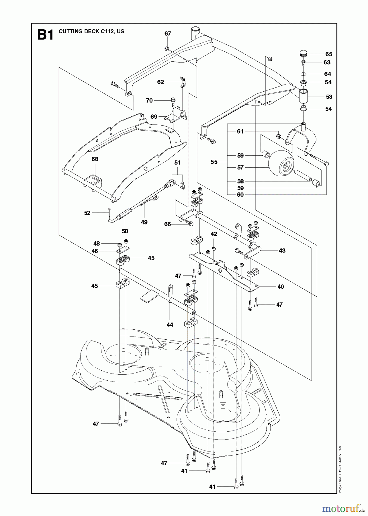  Husqvarna Reitermäher, Motor hinten Rider 322T AWD (966785801) - Husqvarna Rear-Engine Rider (2012-03 & After) 112CM CUTTING DECK #2