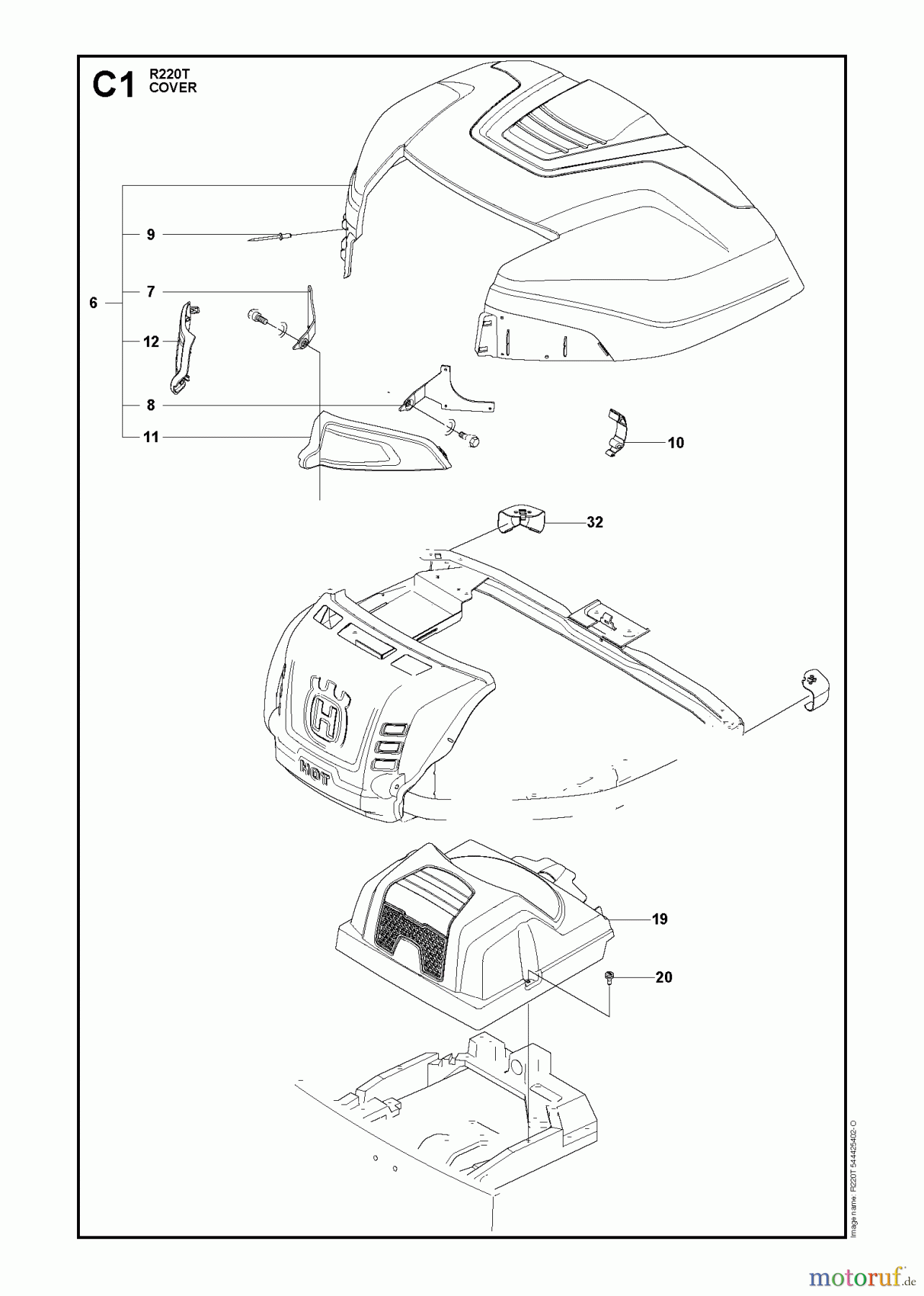 Husqvarna Reitermäher, Motor hinten Rider 322T AWD (966785801) - Husqvarna Rear-Engine Rider (2012-03 & After) COVER REAR