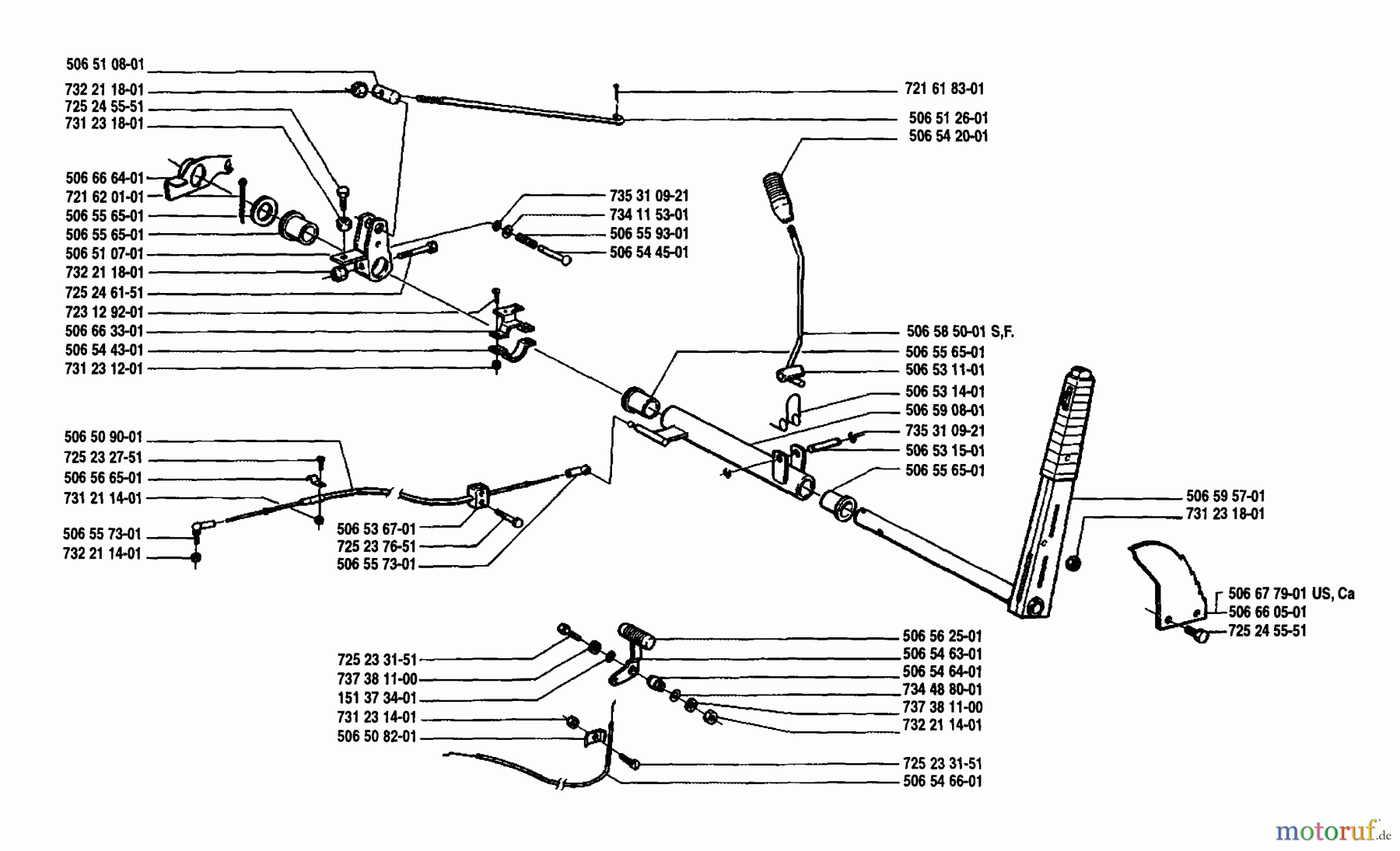 Husqvarna Reitermäher, Motor hinten Rider 850 8 - Husqvarna Swedish Rider (1989-02 to 1990-01) Height Adjuster Assembly