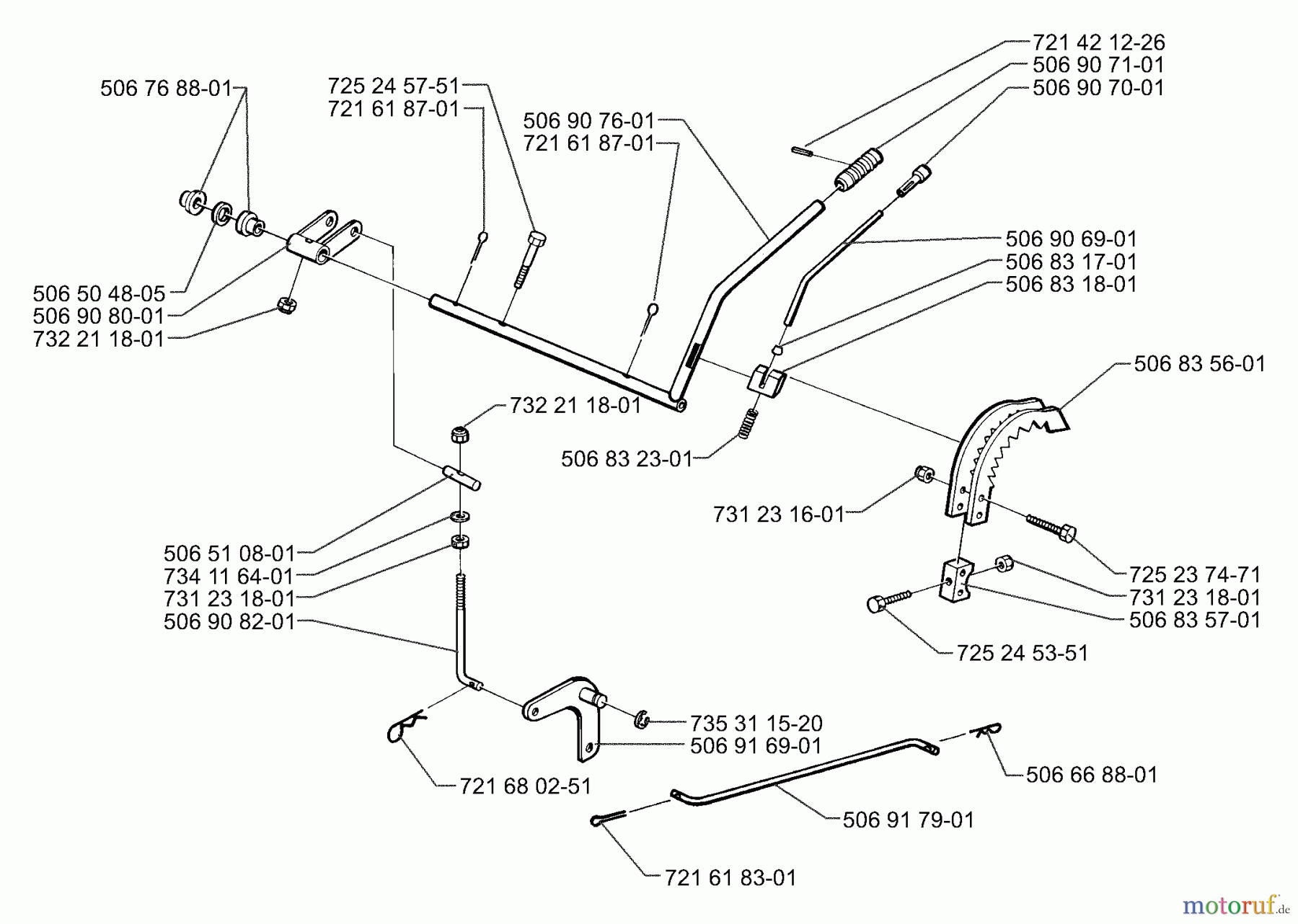 Husqvarna Reitermäher, Motor hinten Rider 970 - Husqvarna Swedish Rider (1997-04 to 1997-12) Lever Assembly (Part 2)